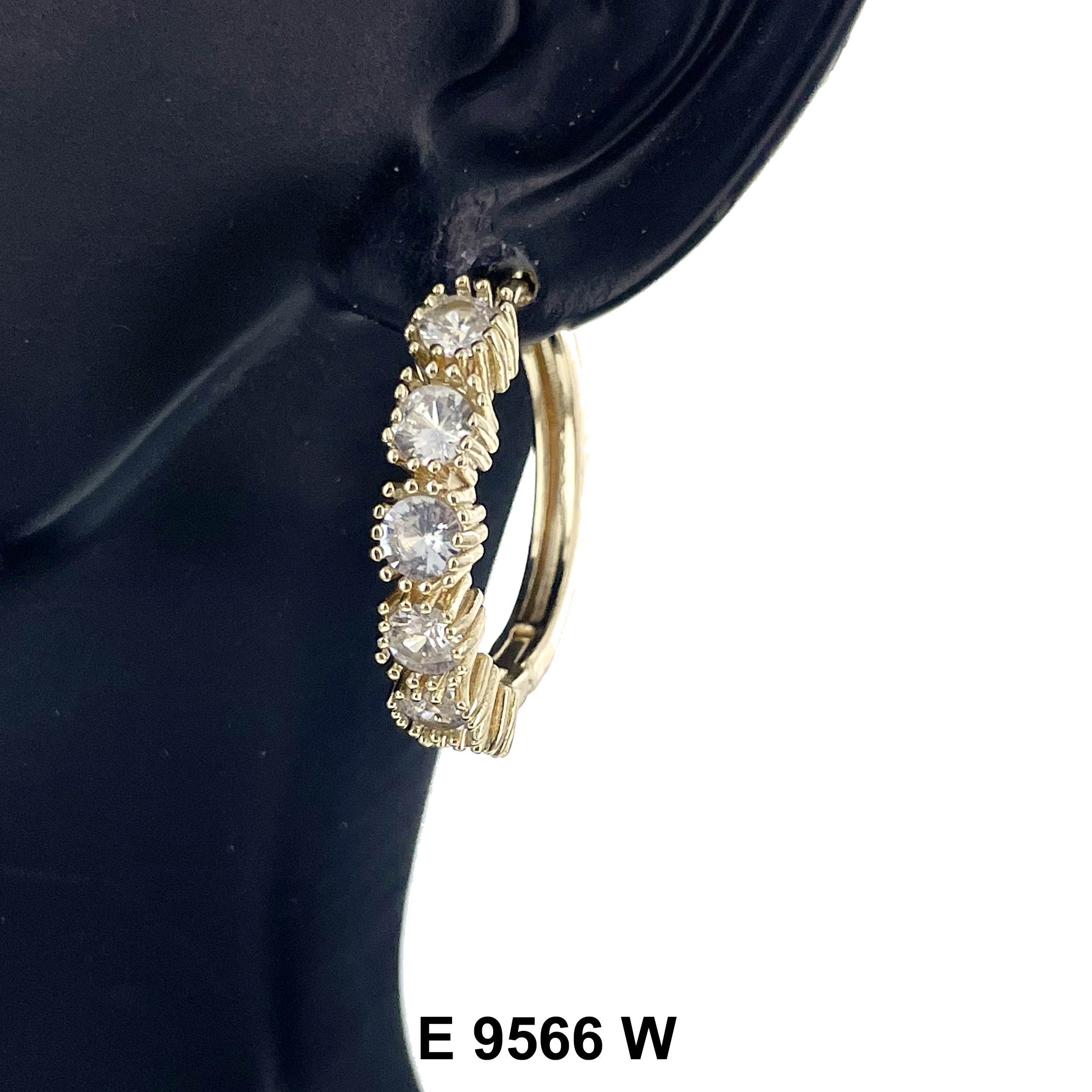 CZ Hoop Earrings E 9566 W