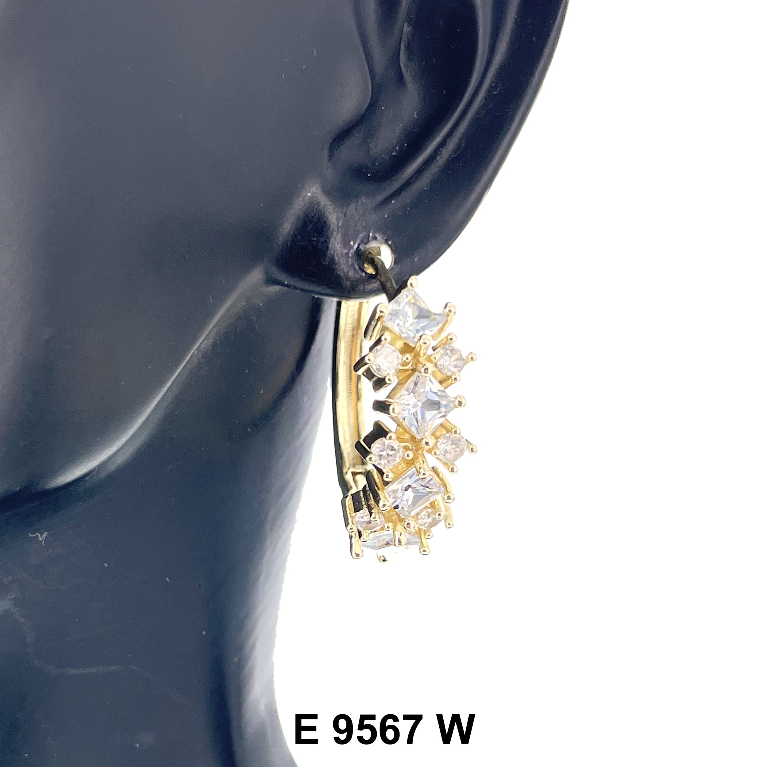 9567 CZ Hoop Earrings E 9567 W – Kaashusa