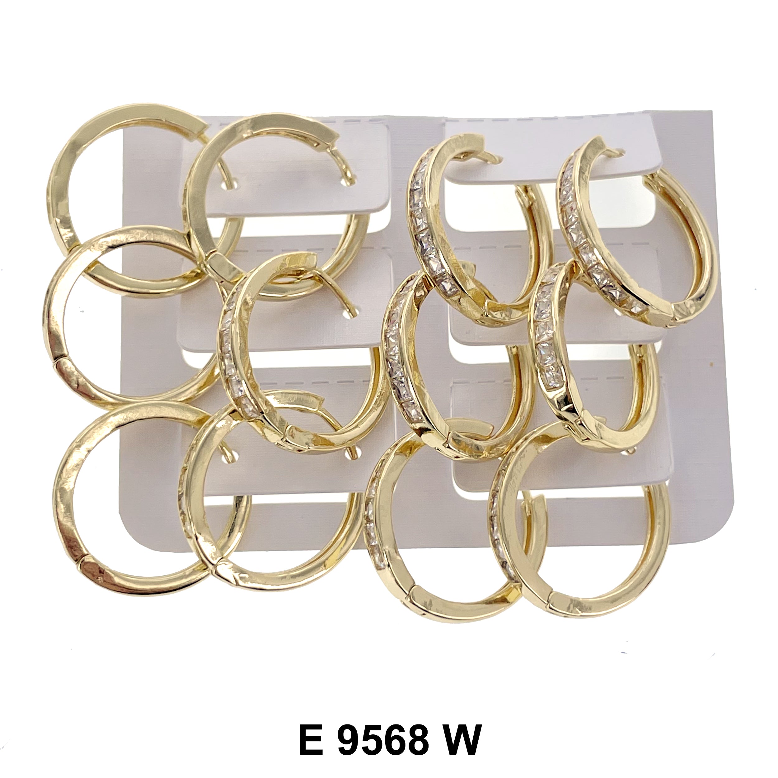 CZ Hoop Earrings E 9568 W