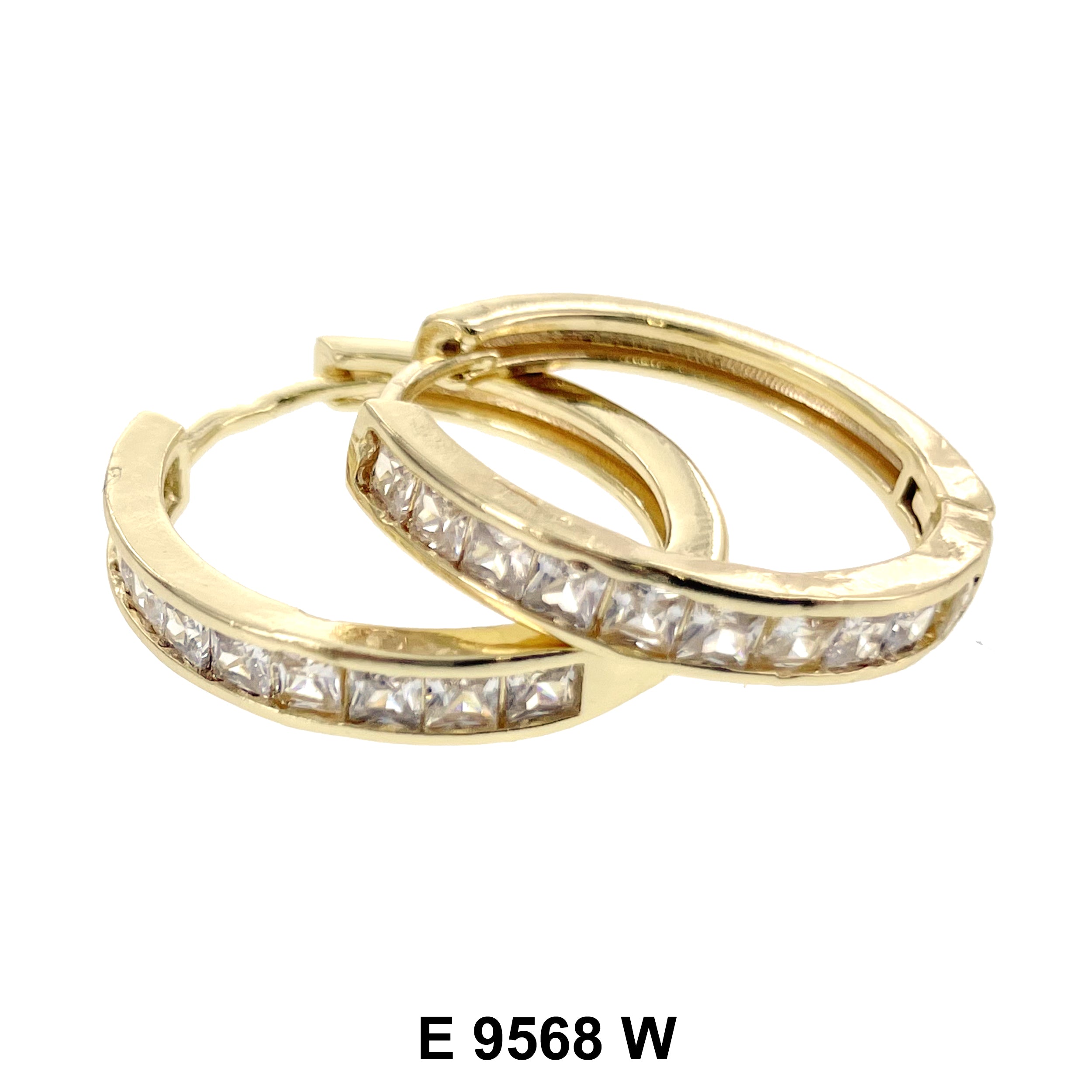 CZ Hoop Earrings E 9568 W