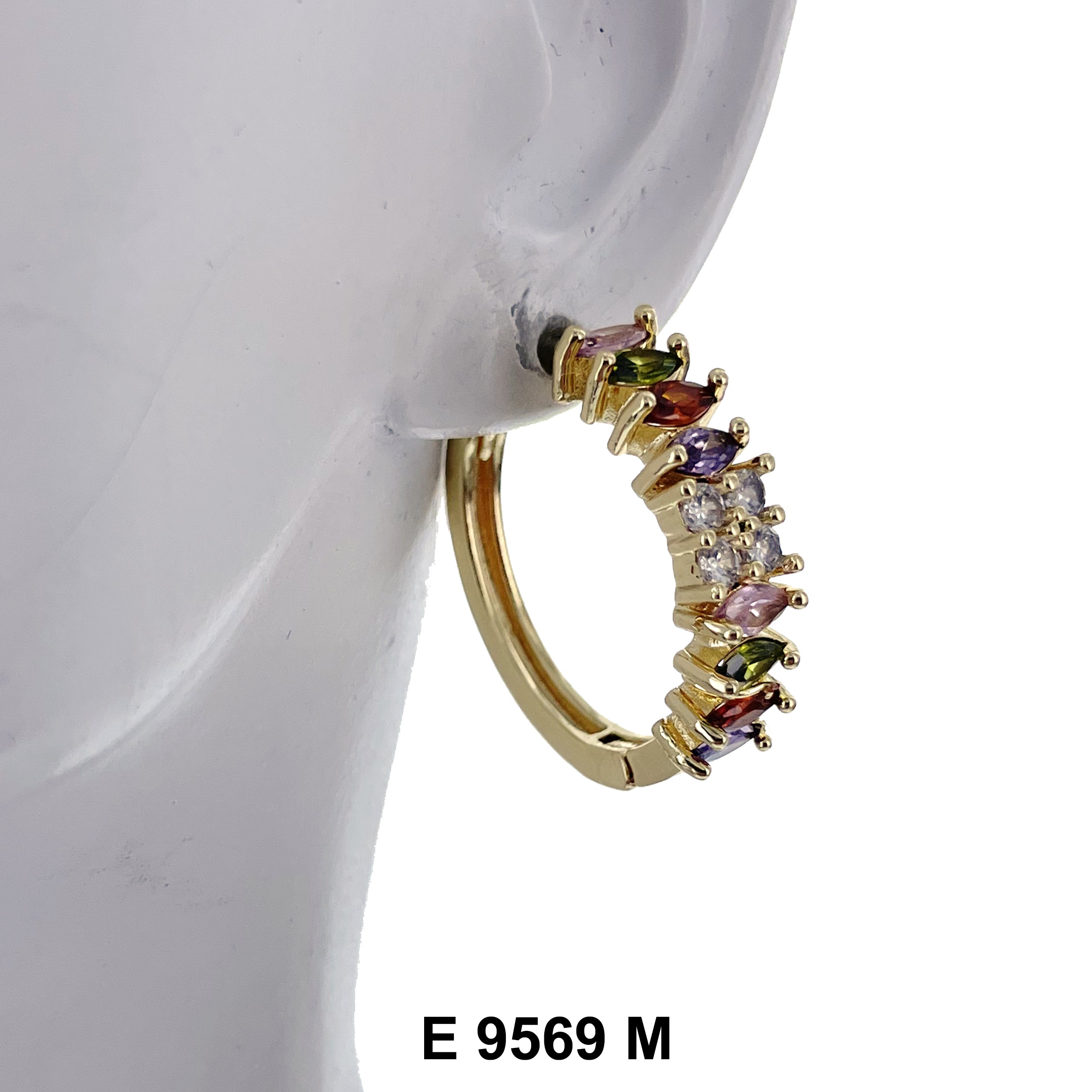 CZ Hoop Earrings E 9569 M