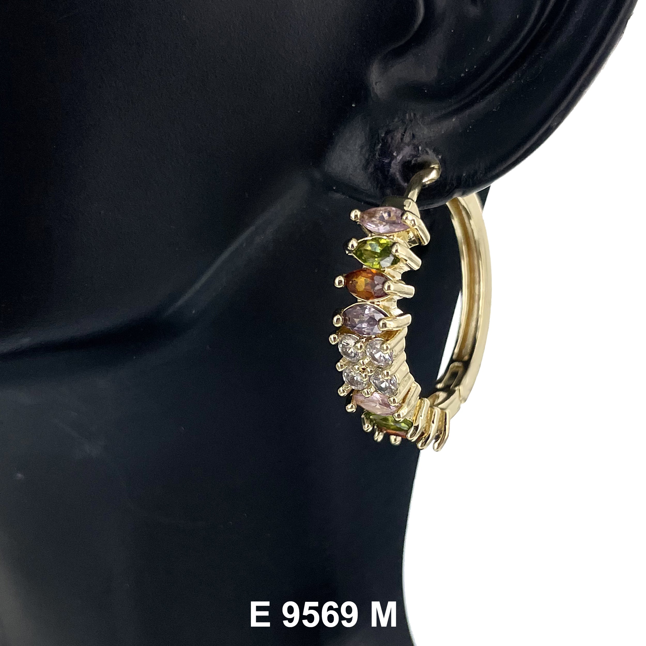 CZ Hoop Earrings E 9569 M