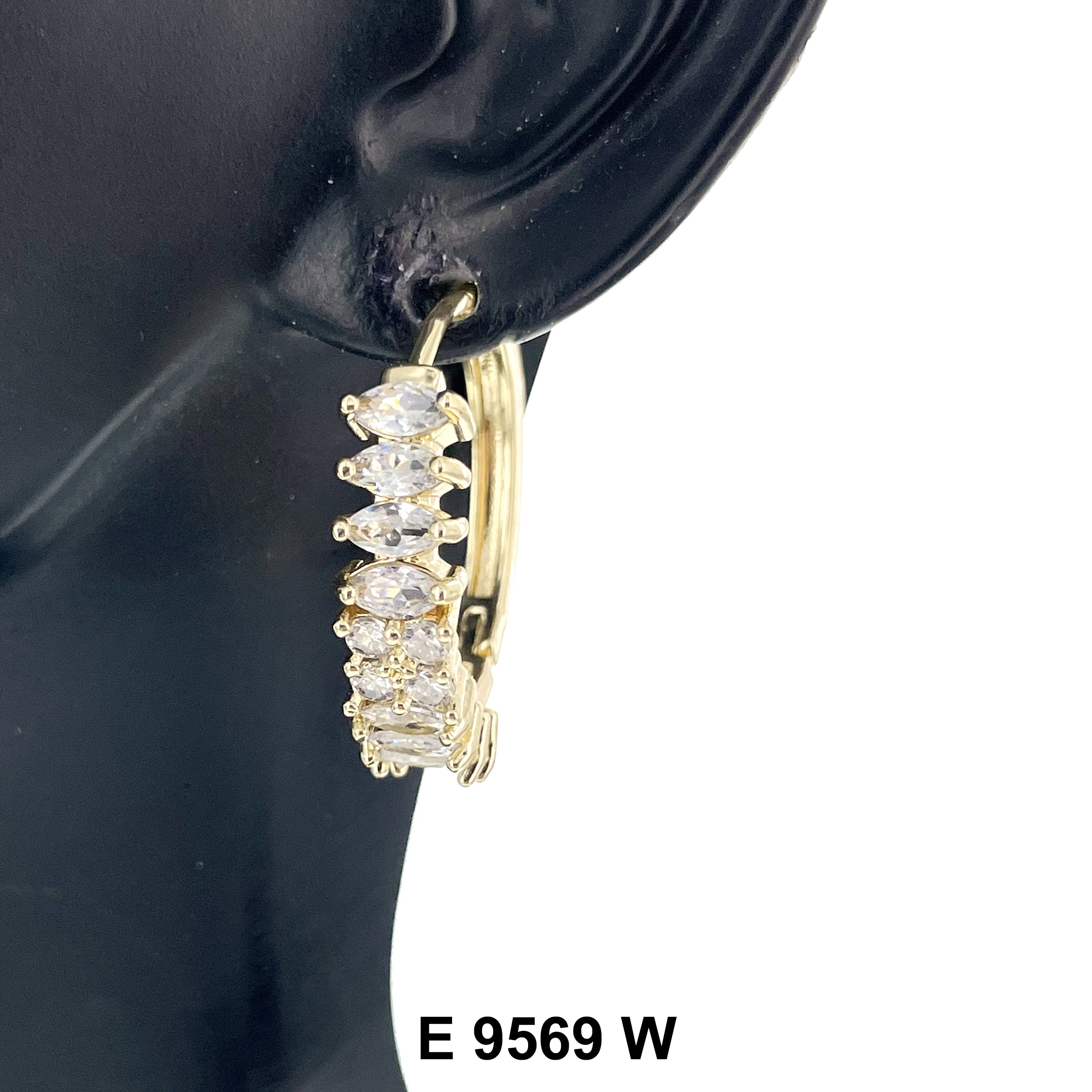 CZ Hoop Earrings E 9569 W