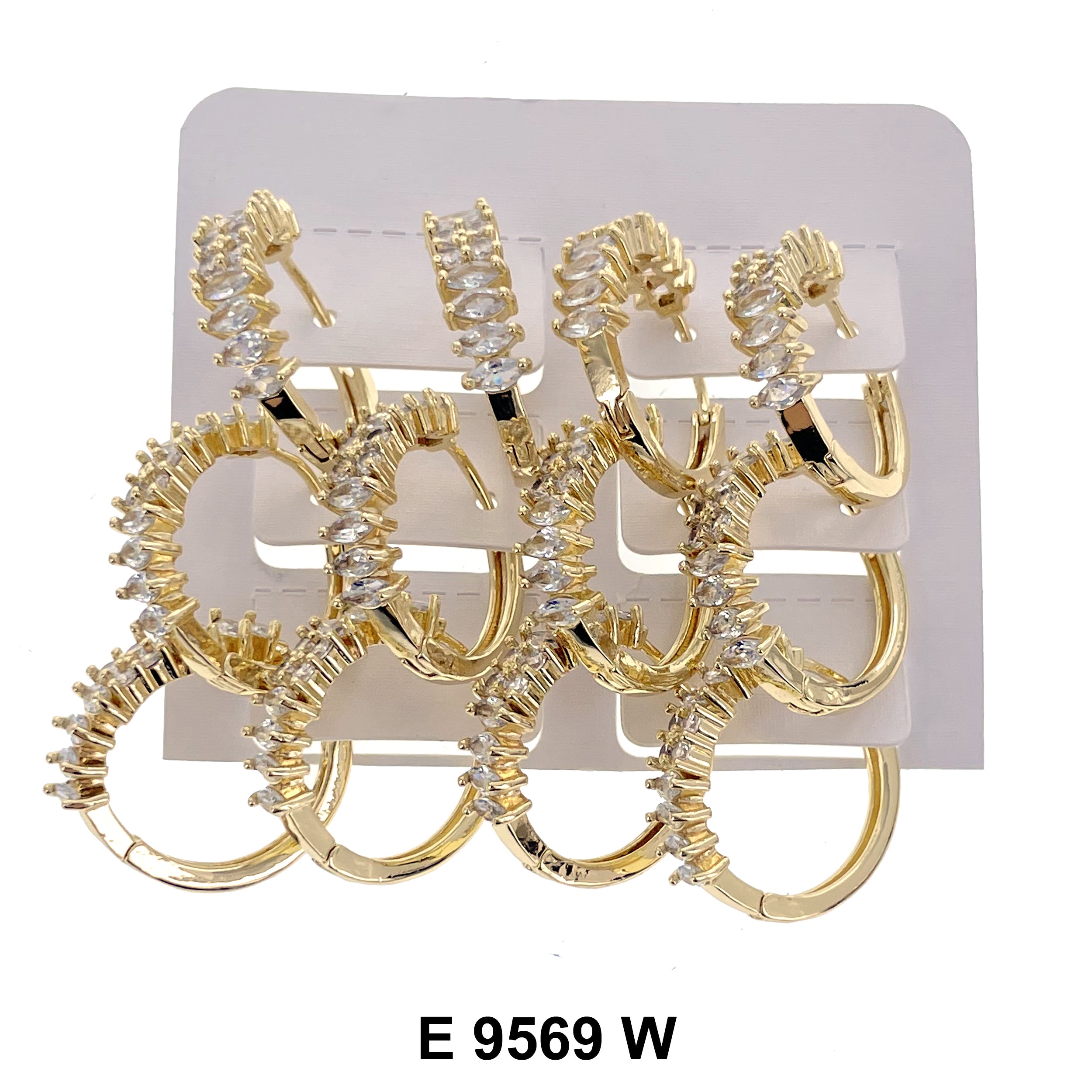 CZ Hoop Earrings E 9569 W