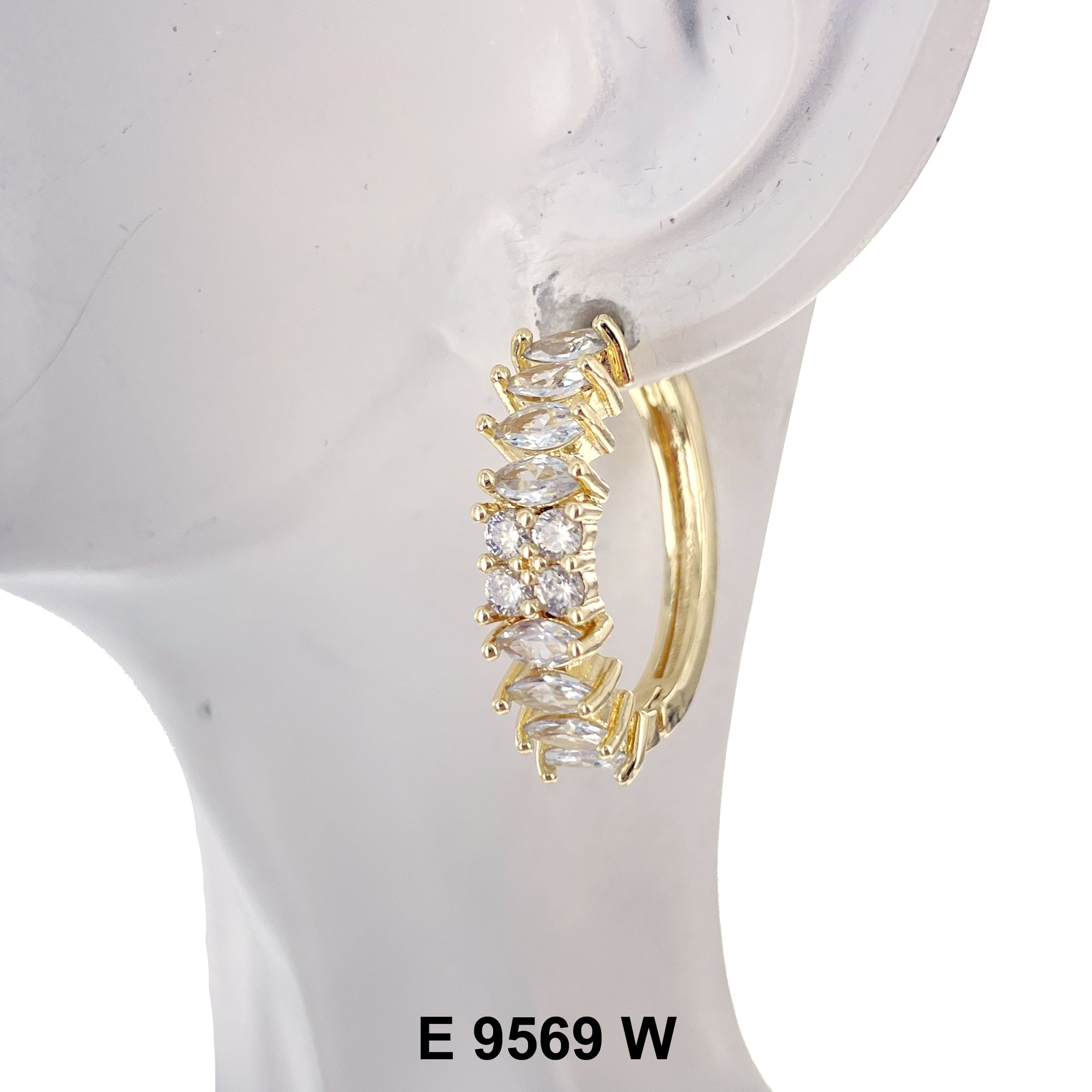 CZ Hoop Earrings E 9569 W