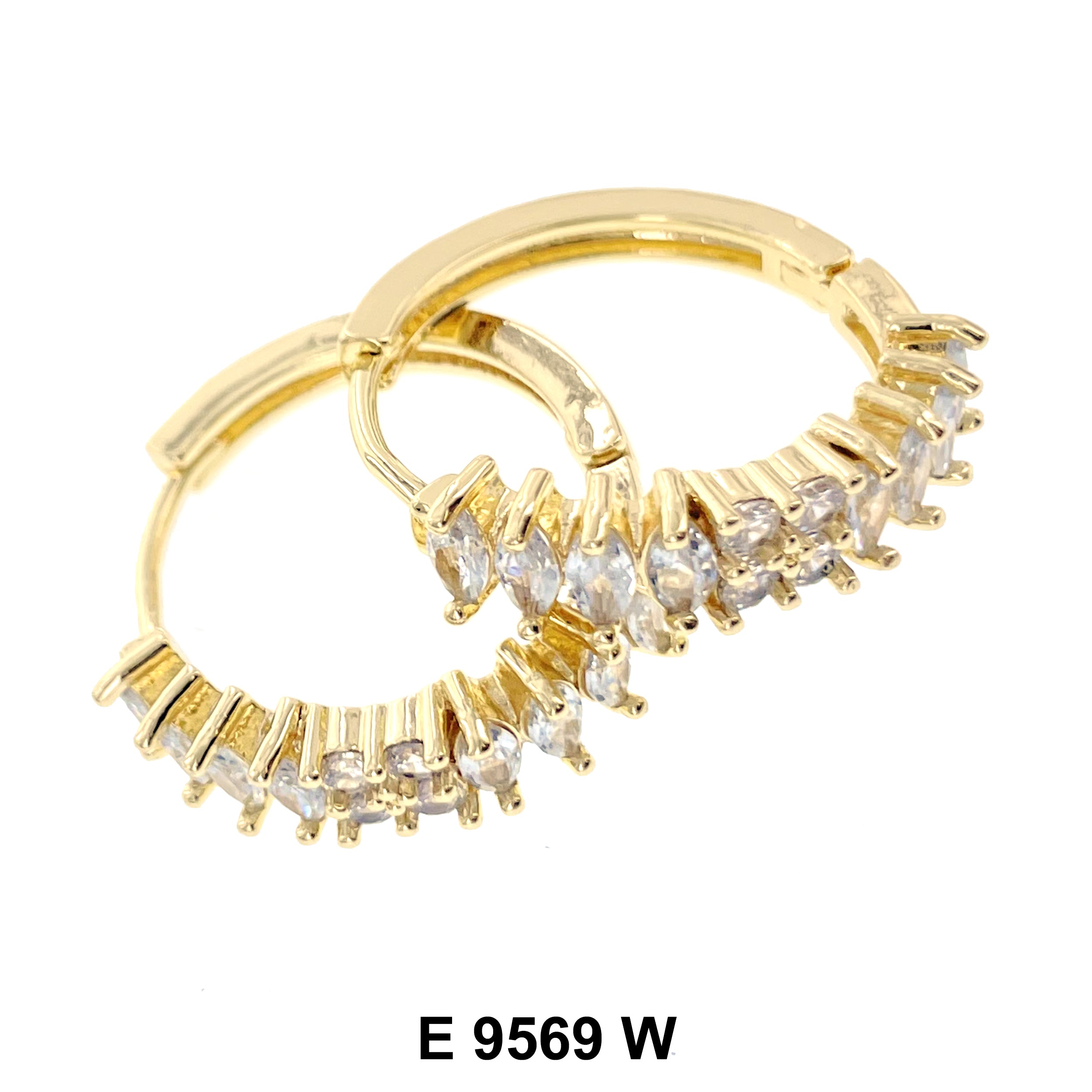 CZ Hoop Earrings E 9569 W