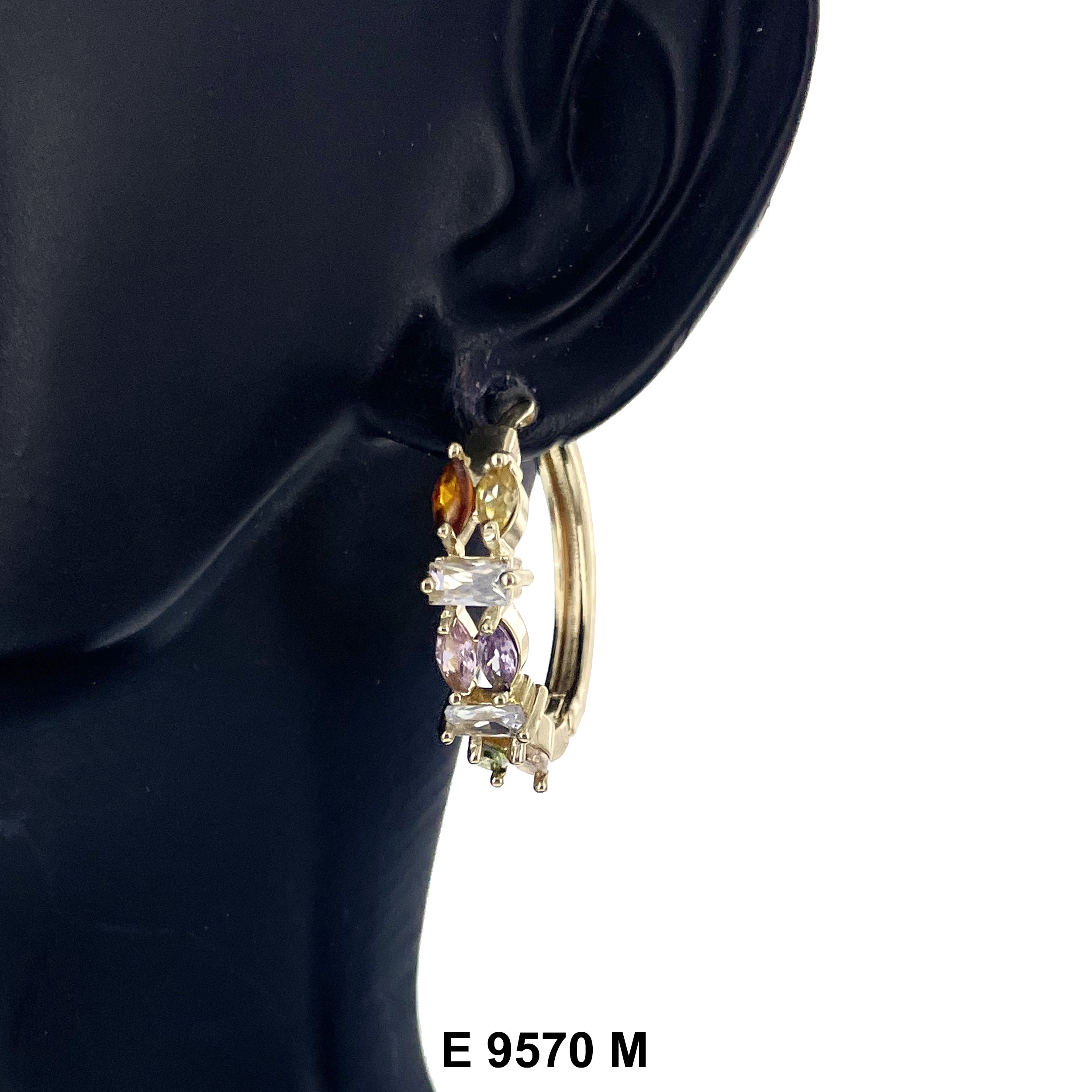 CZ Hoop Earrings E 9570 M