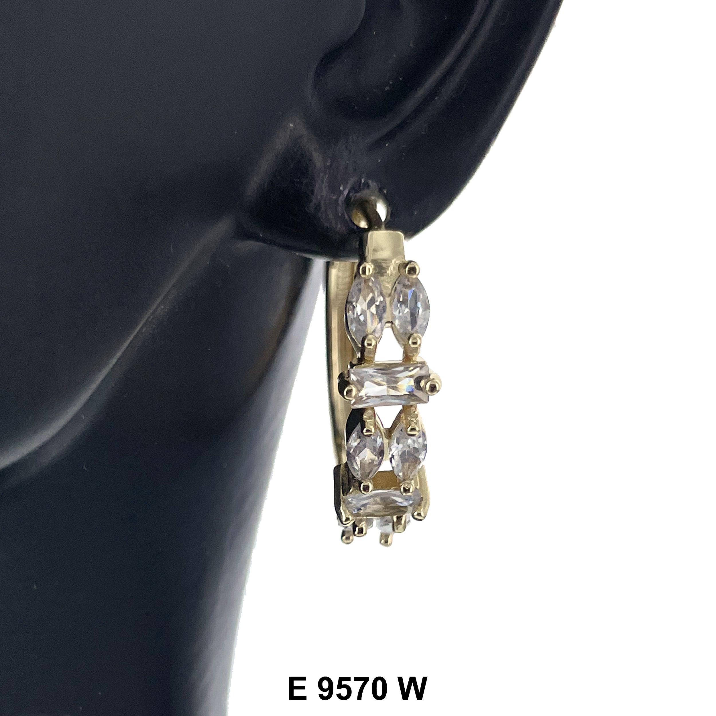 CZ Hoop Earrings E 9570 W