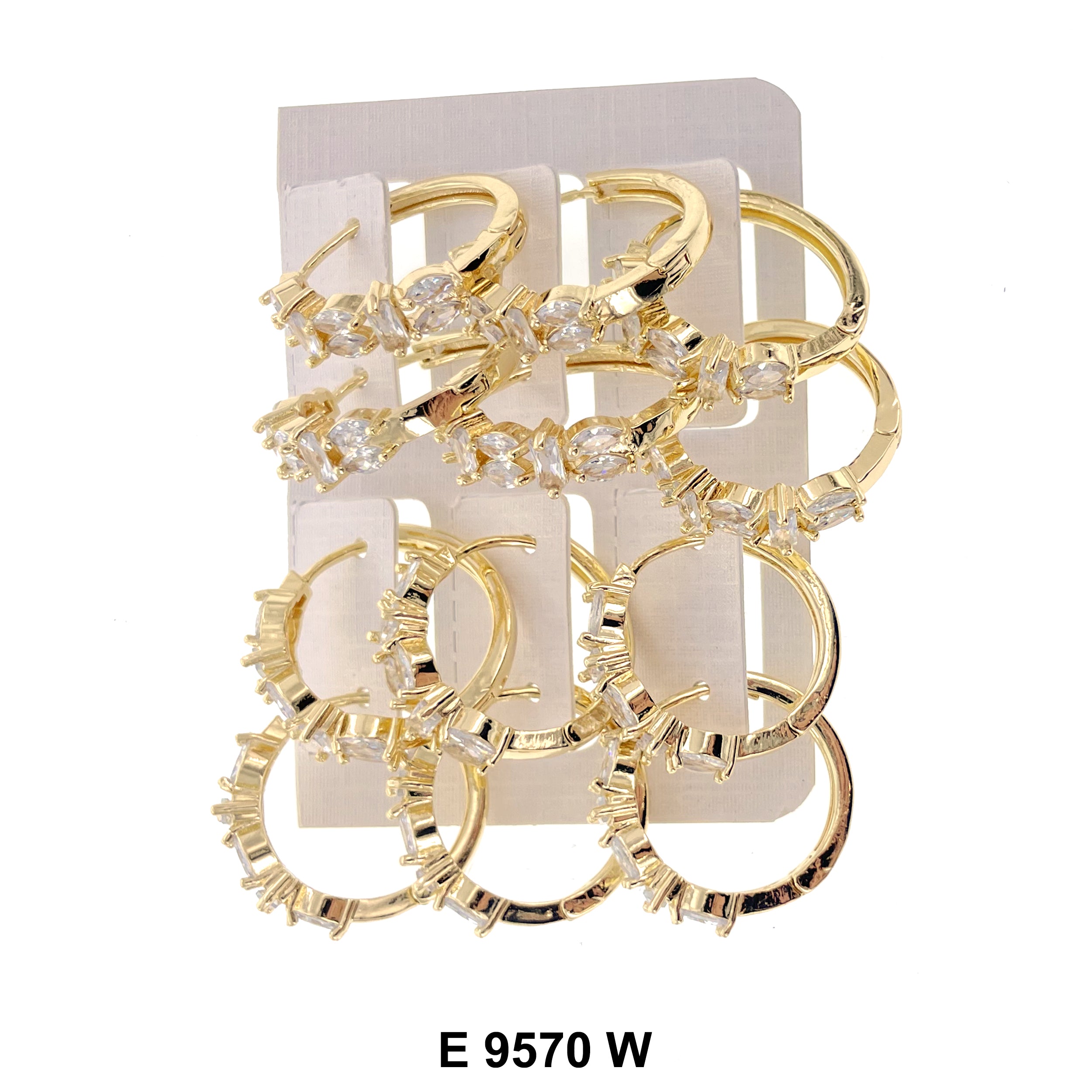 CZ Hoop Earrings E 9570 W