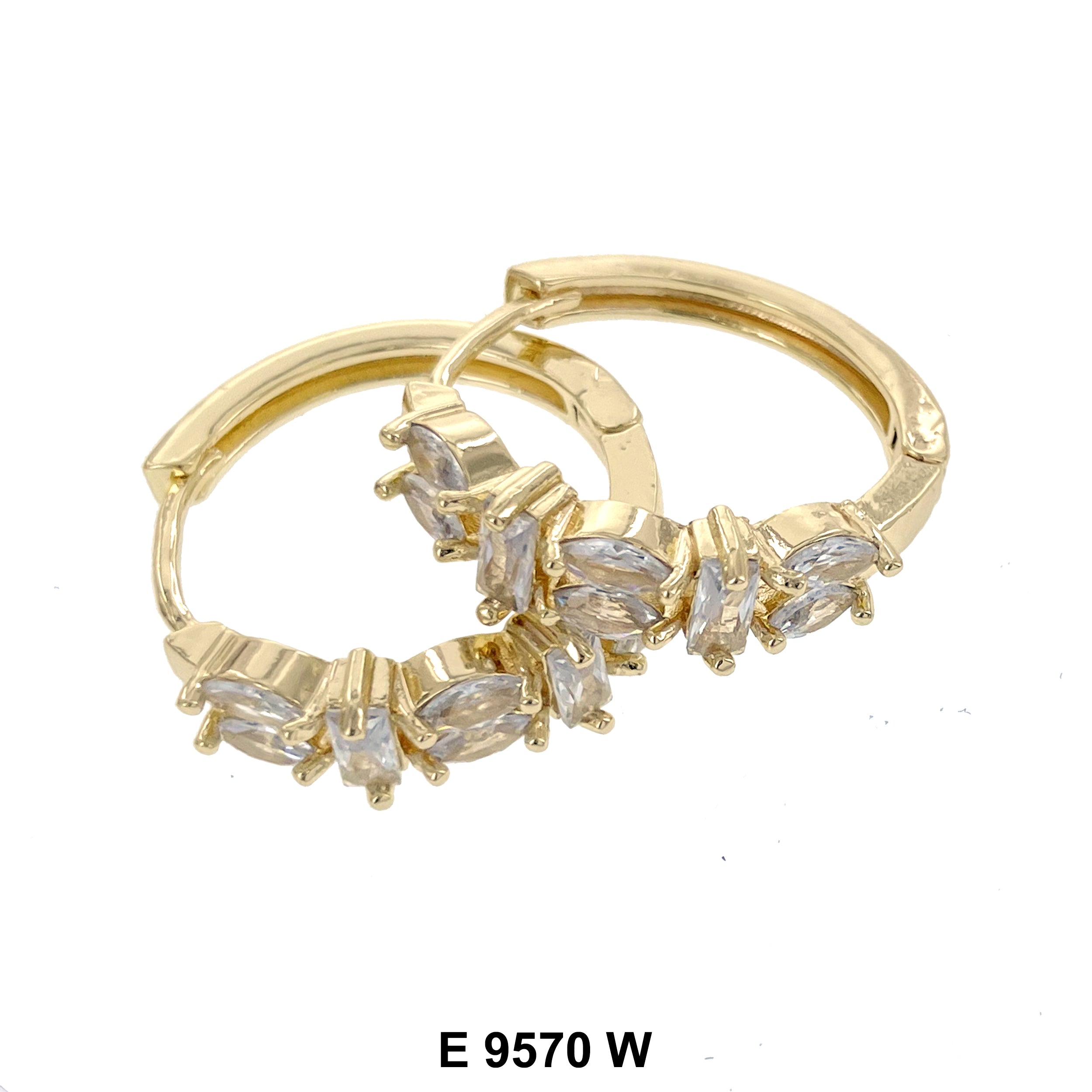 CZ Hoop Earrings E 9570 W