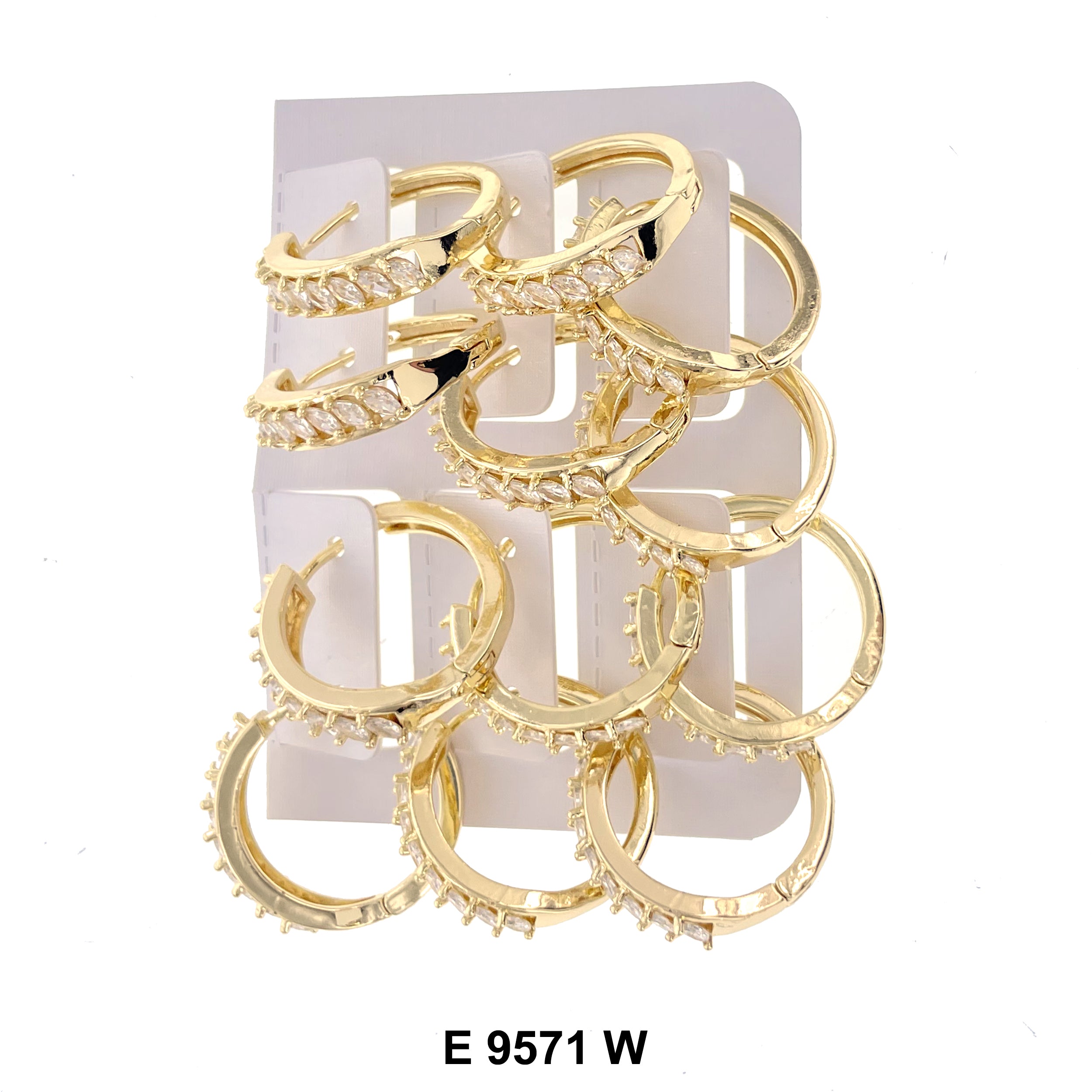 CZ Hoop Earrings E 9571 W