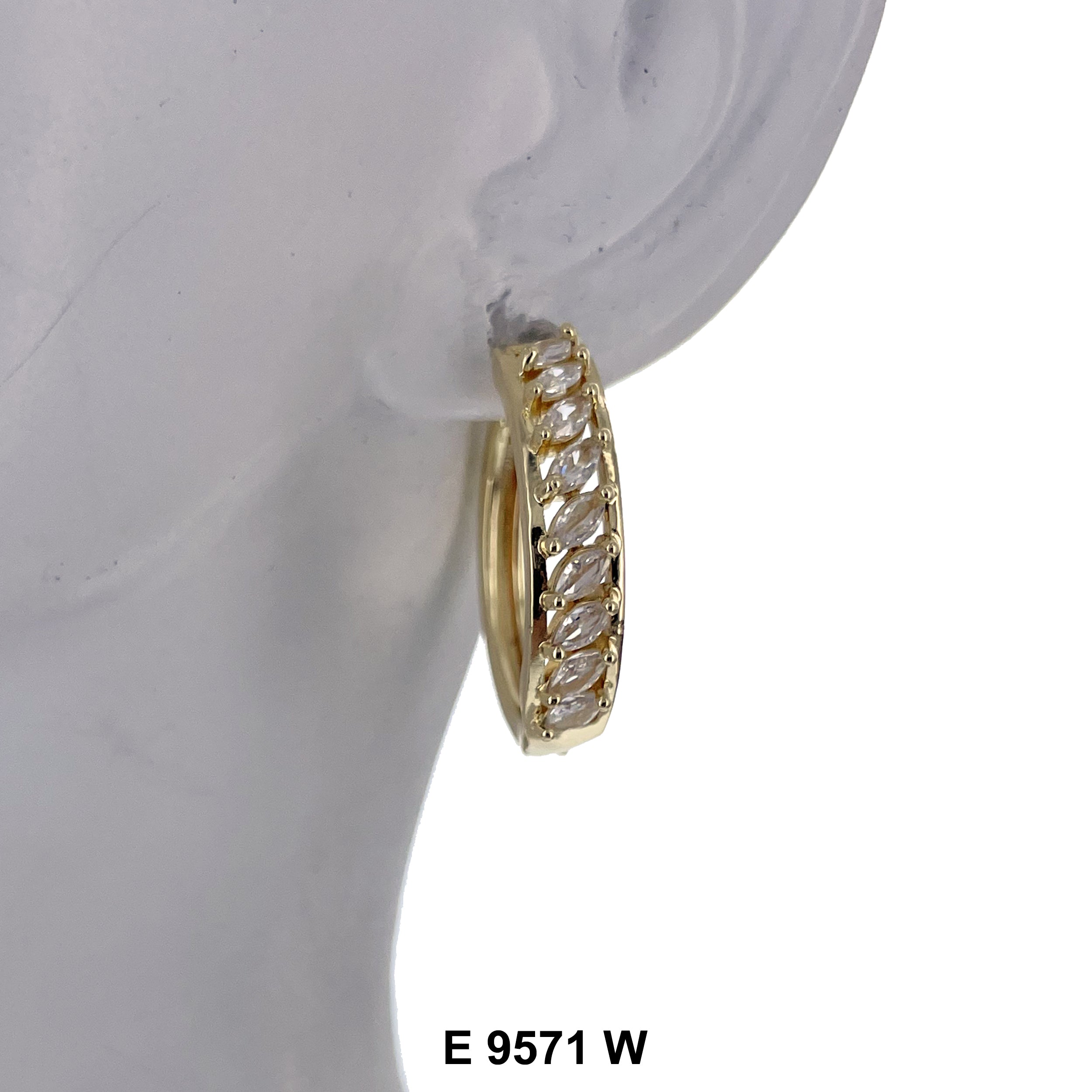 CZ Hoop Earrings E 9571 W