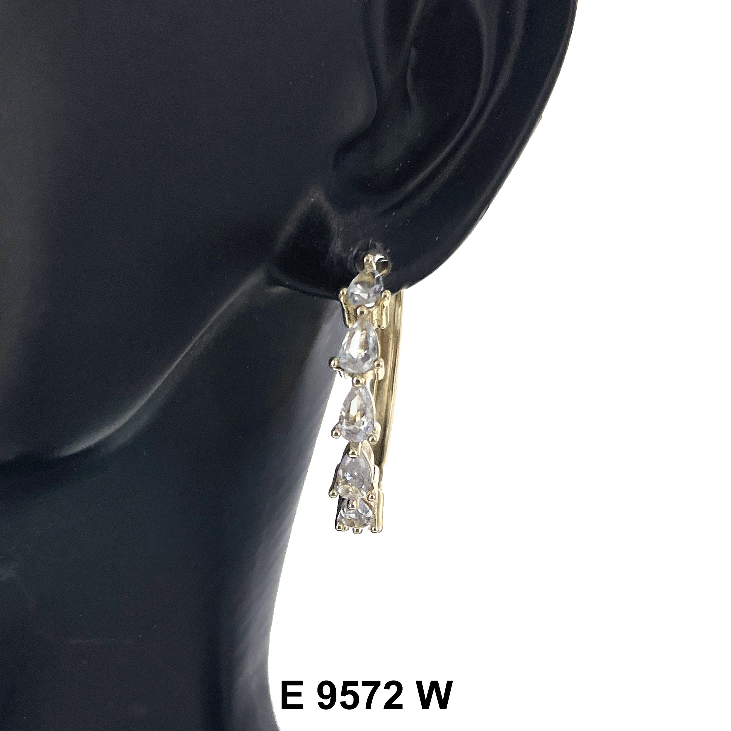 CZ Hoop Earrings E 9572 W