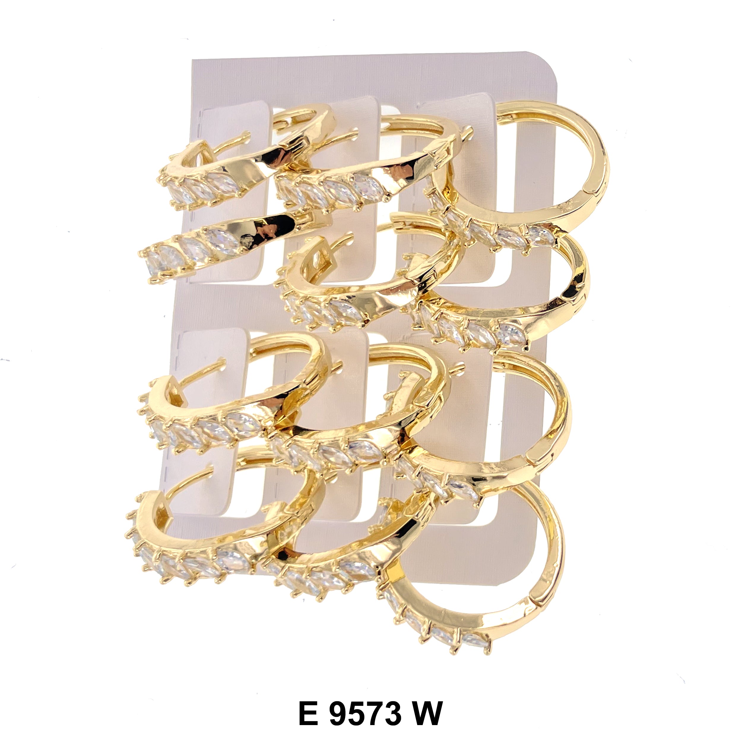 CZ Hoop Earrings E 9573 W