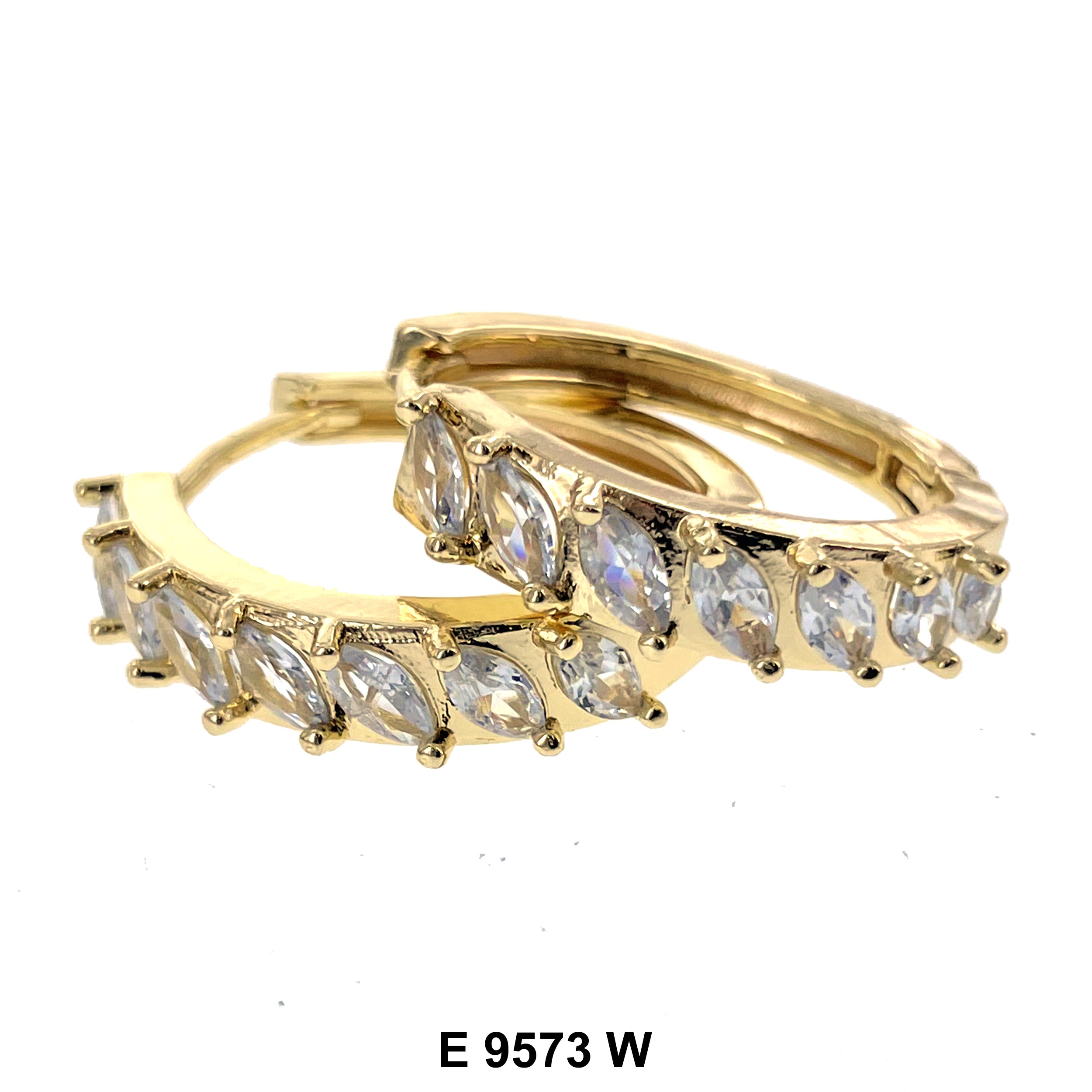 CZ Hoop Earrings E 9573 W