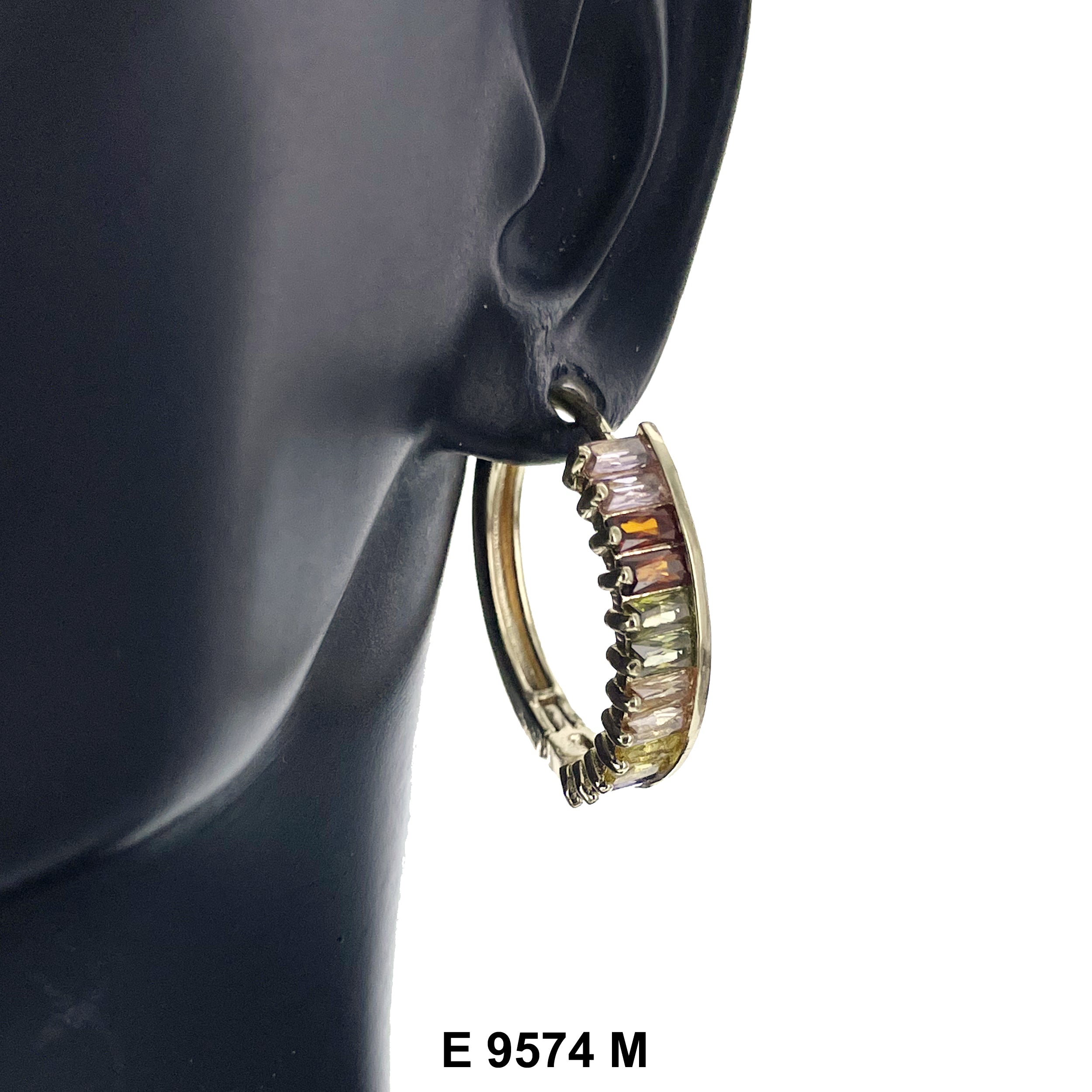 CZ Hoop Earrings E 9574 M