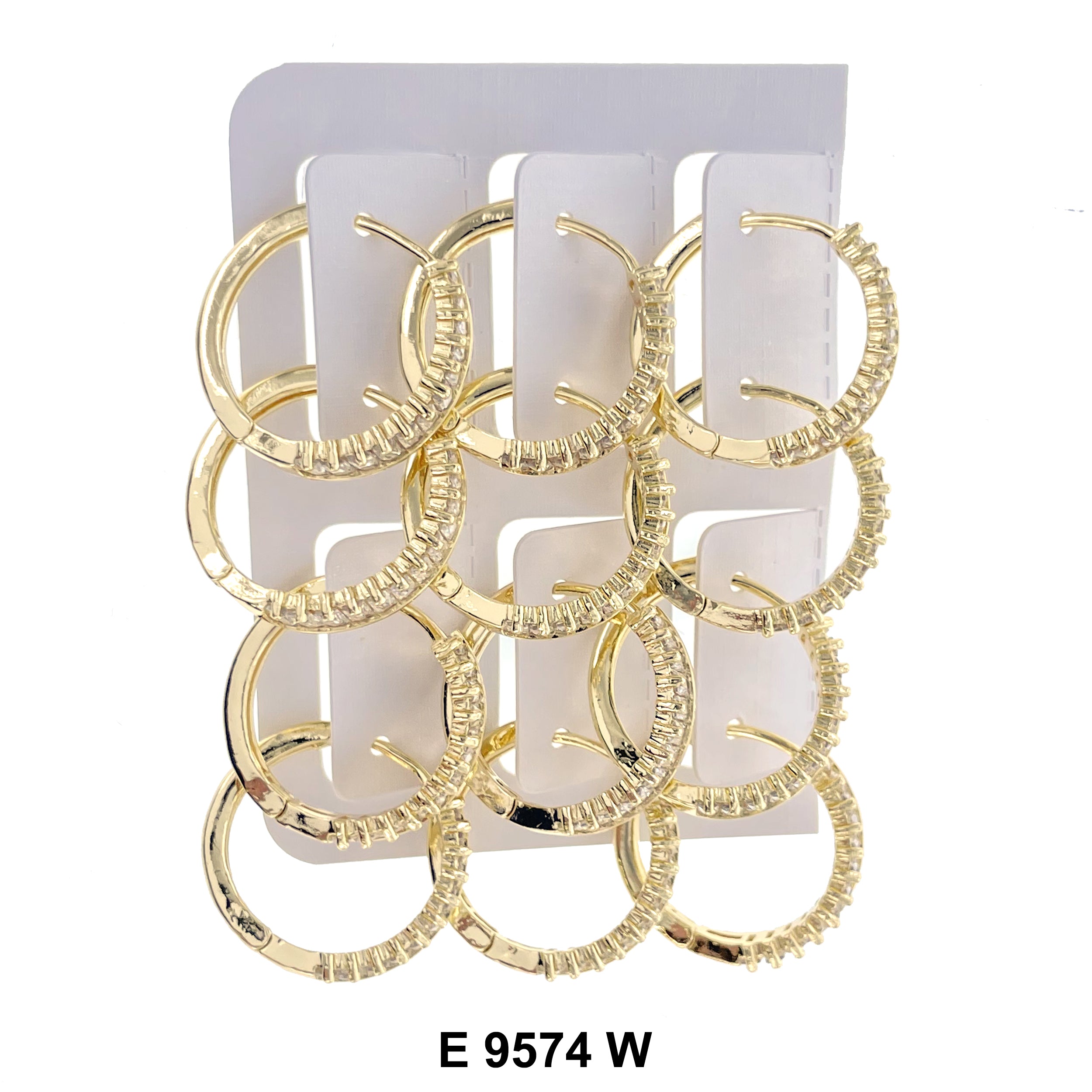 CZ Hoop Earrings E 9574 W