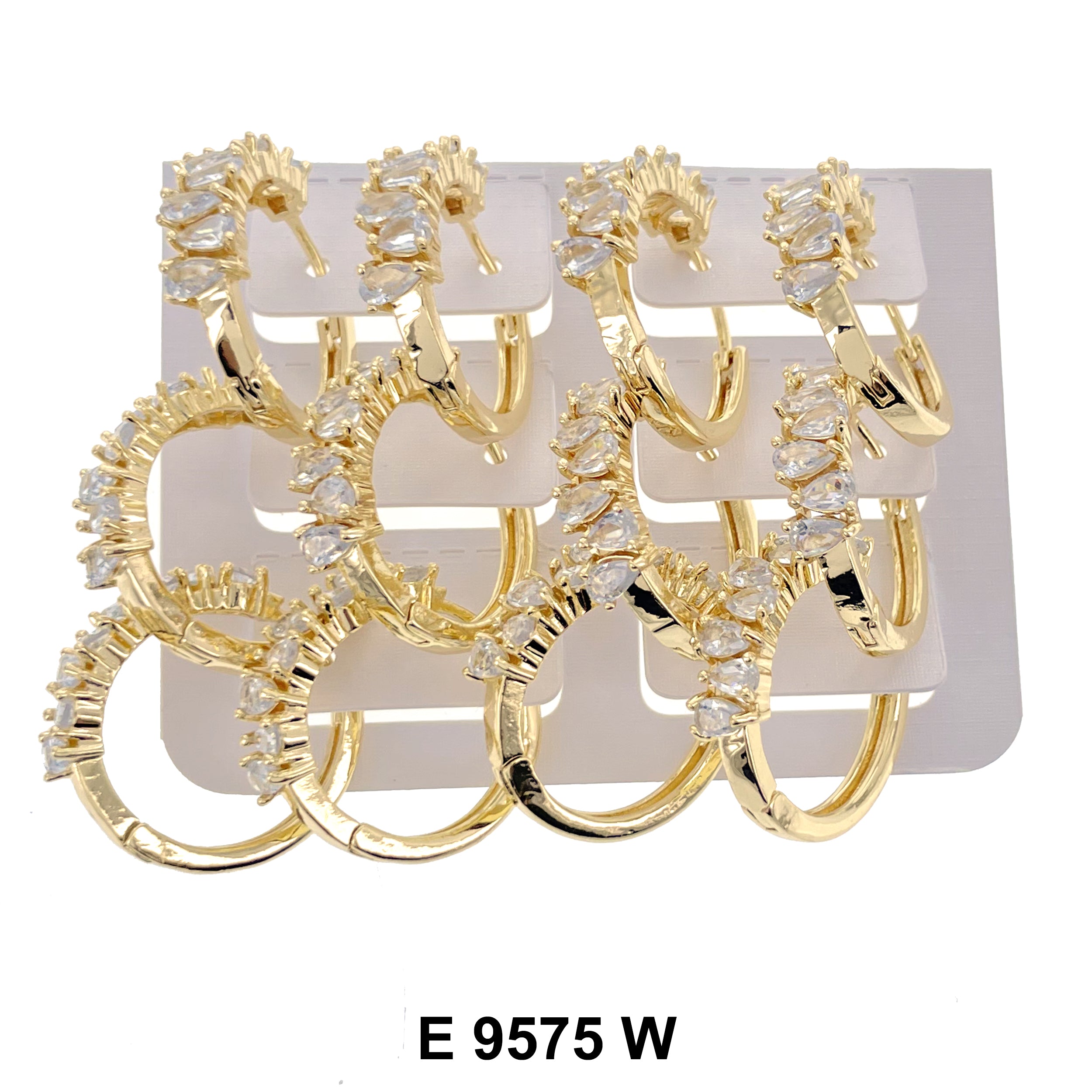 CZ Hoop Earrings E 9575 W