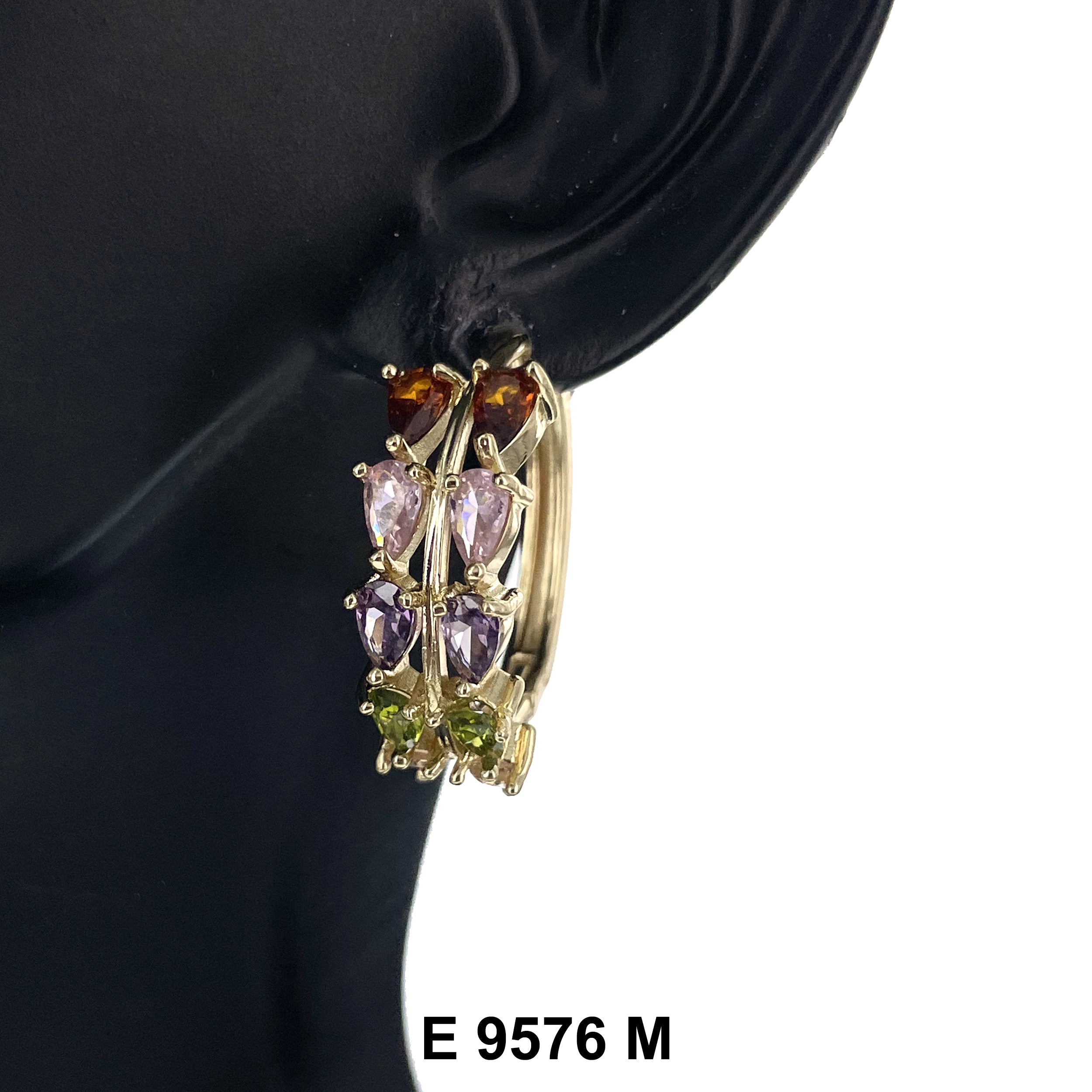 CZ Hoop Earrings E 9576 M