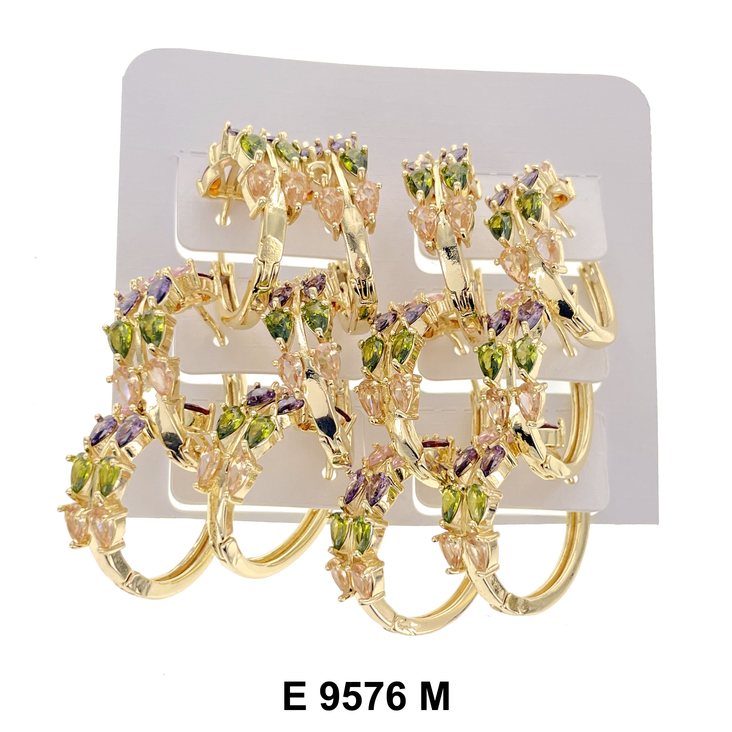 CZ Hoop Earrings E 9576 M