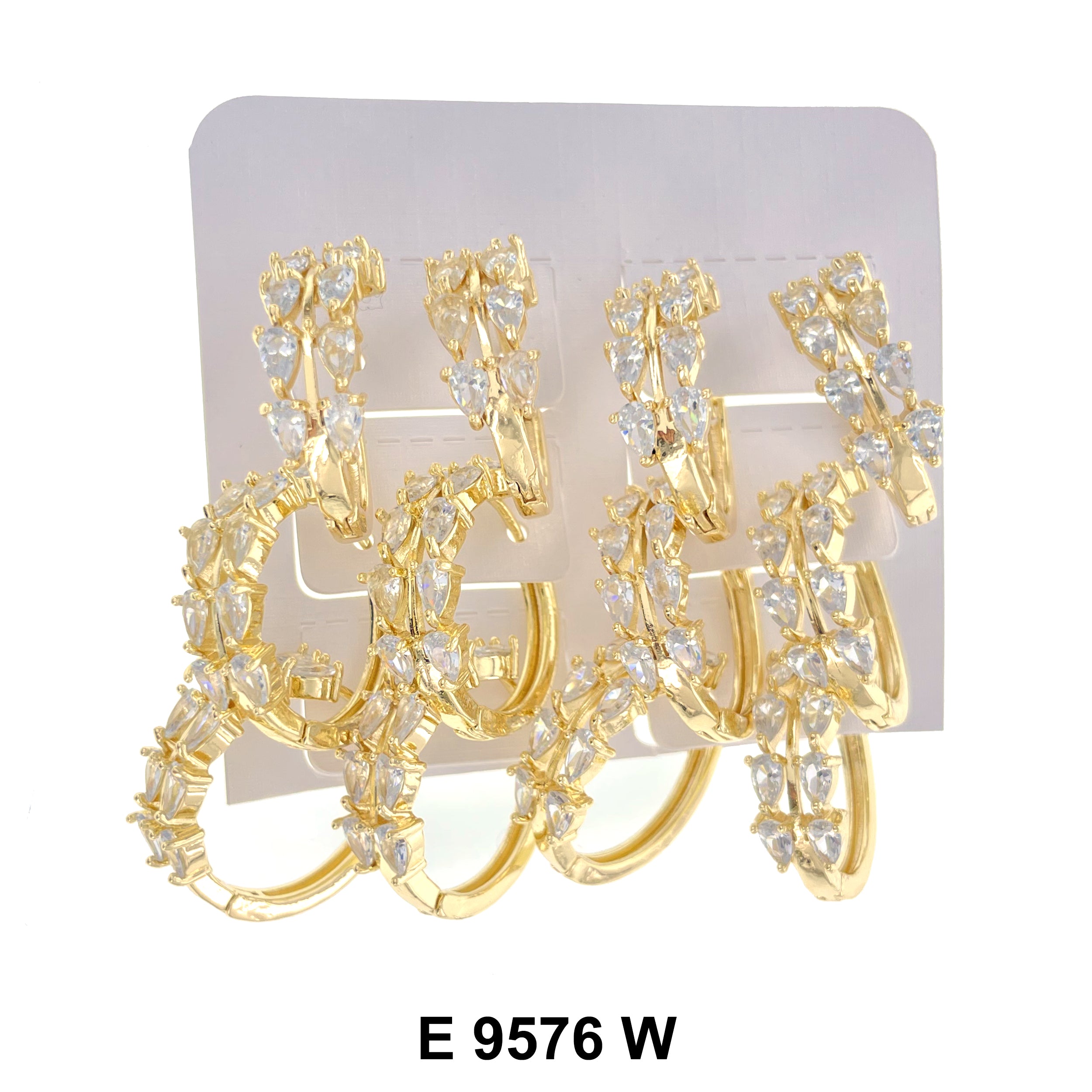 CZ Hoop Earrings E 9576 W