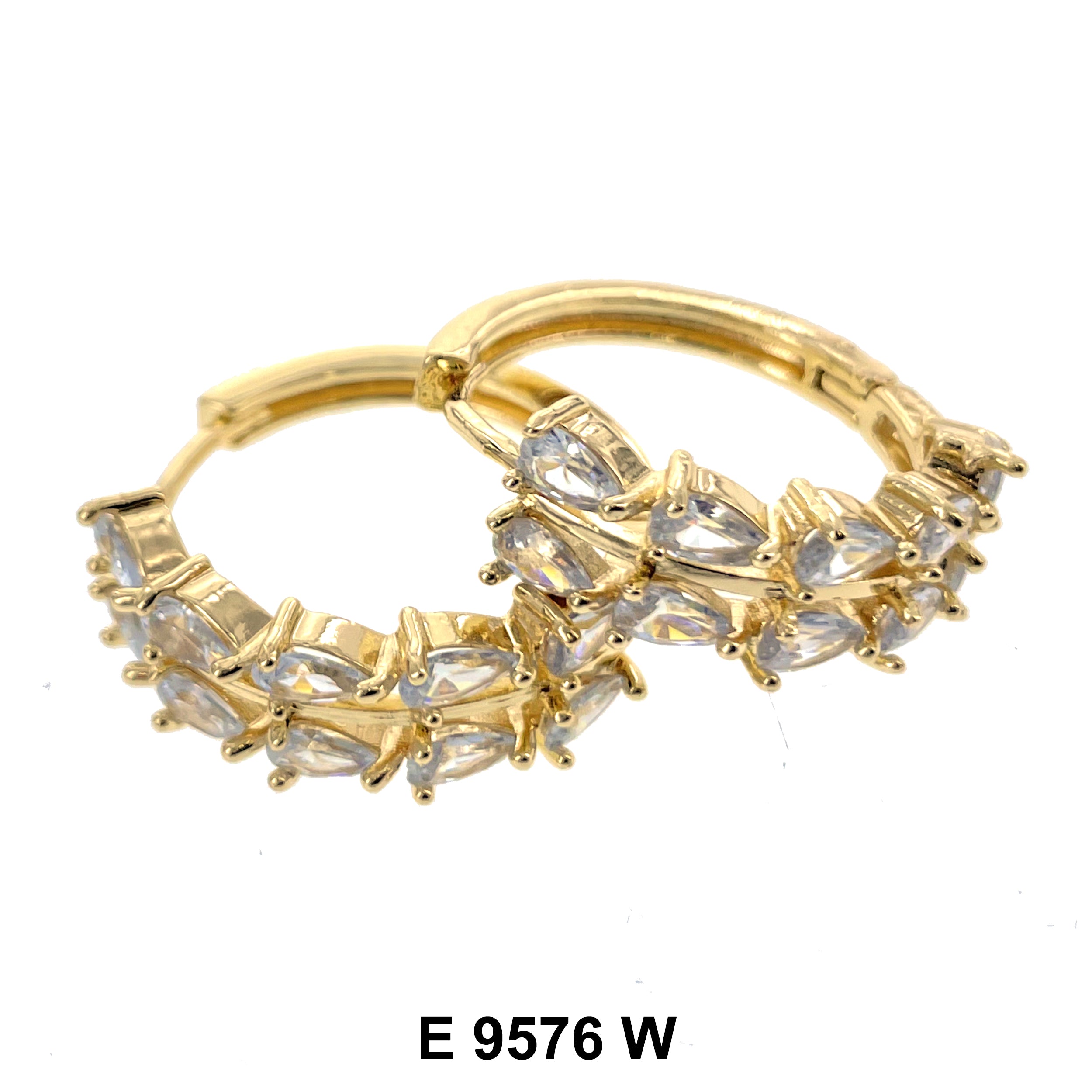 CZ Hoop Earrings E 9576 W