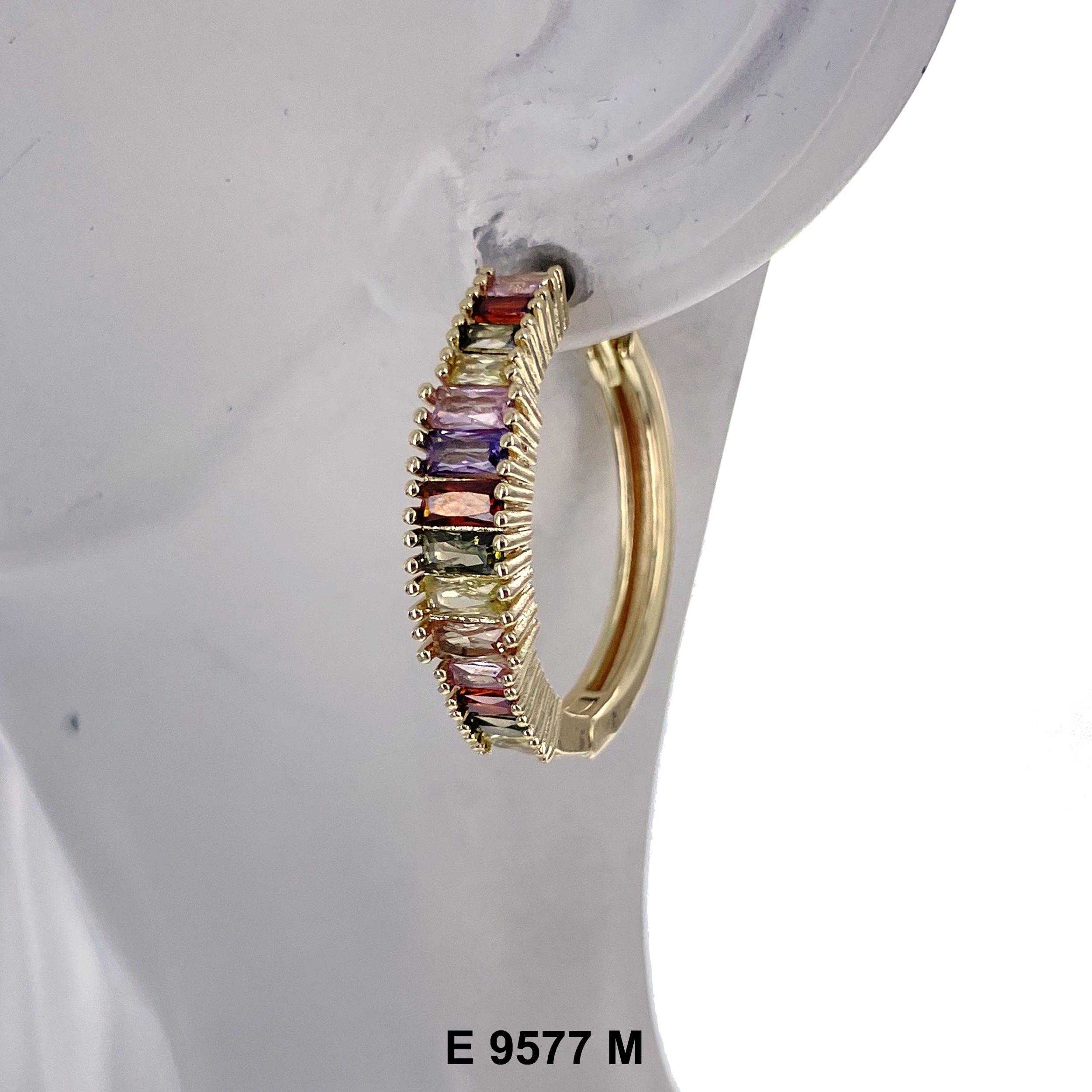 CZ Hoop Earrings E 9577 M