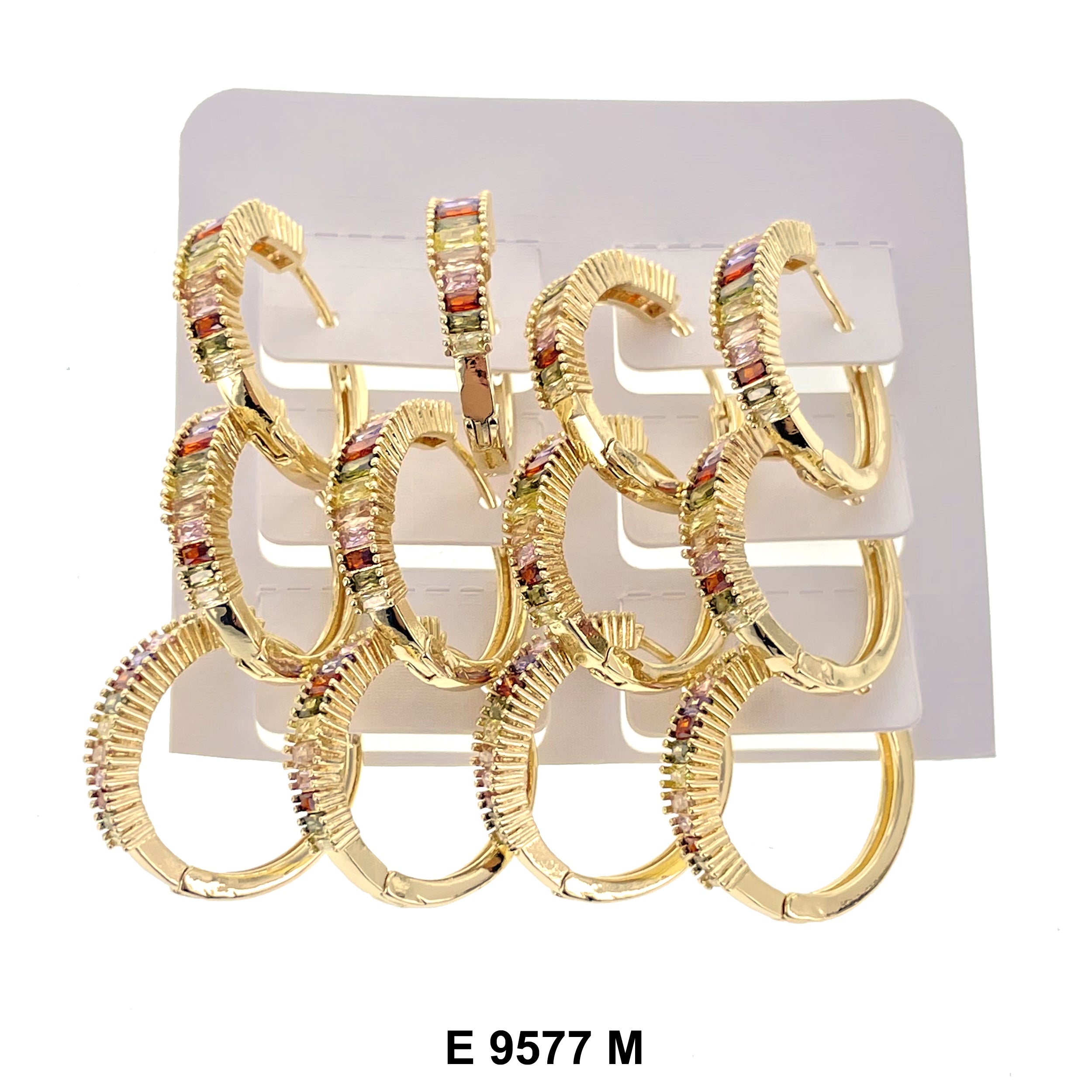 CZ Hoop Earrings E 9577 M
