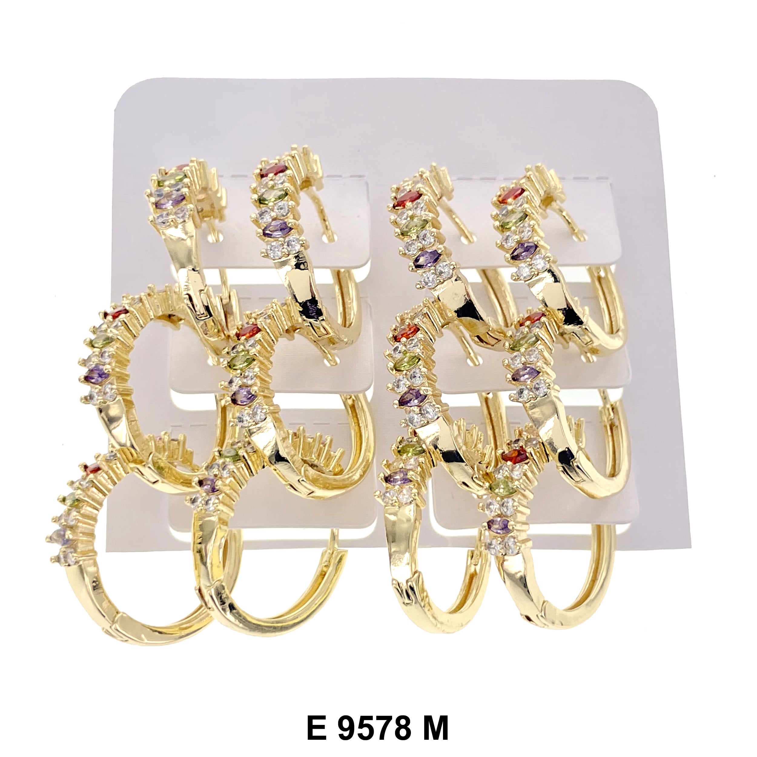 CZ Hoop Earrings E 9578 M