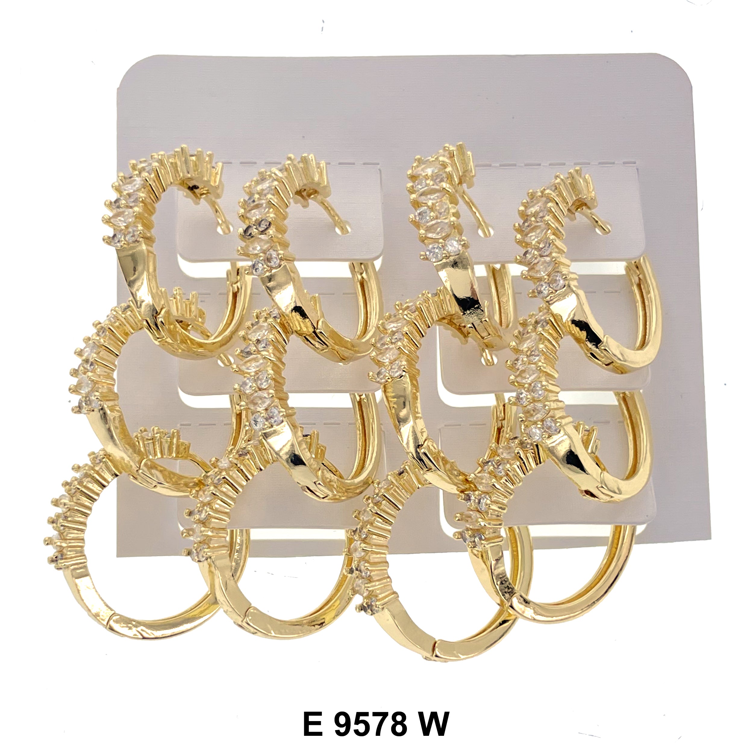 CZ Hoop Earrings E 9578 W