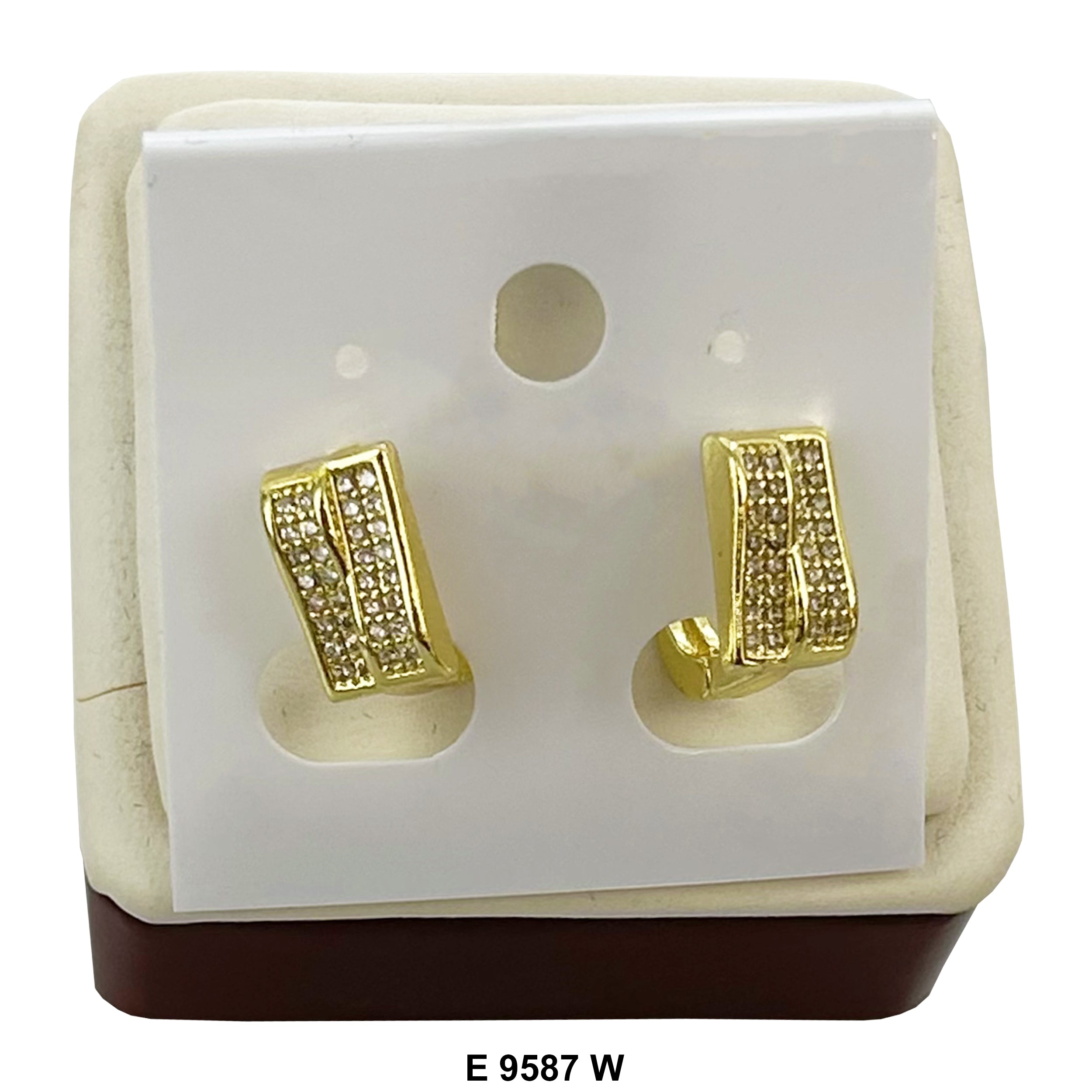 Geo Rectangle Huggies Earring E 9587 W