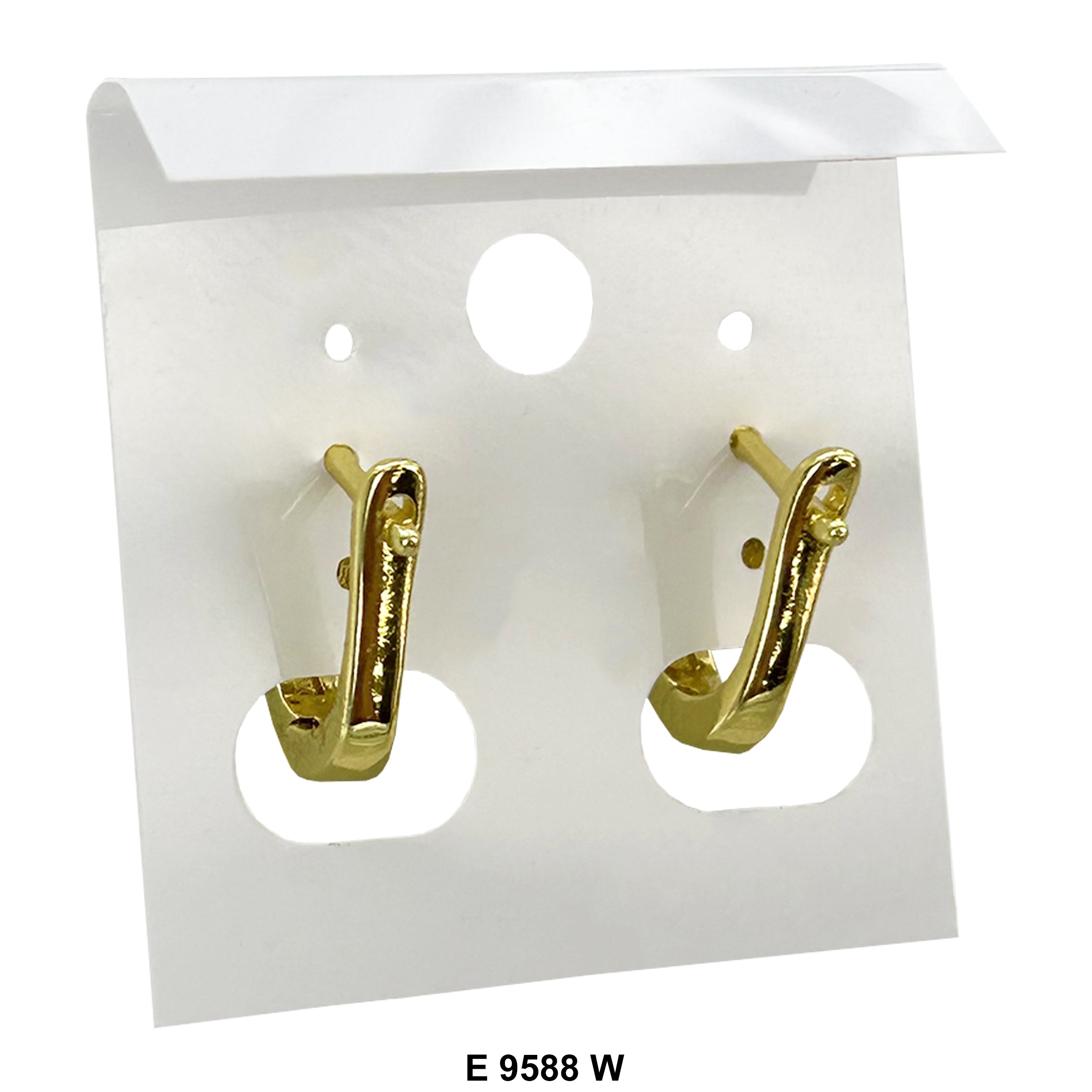 Square Stoned Huggies Earring E 9588 W