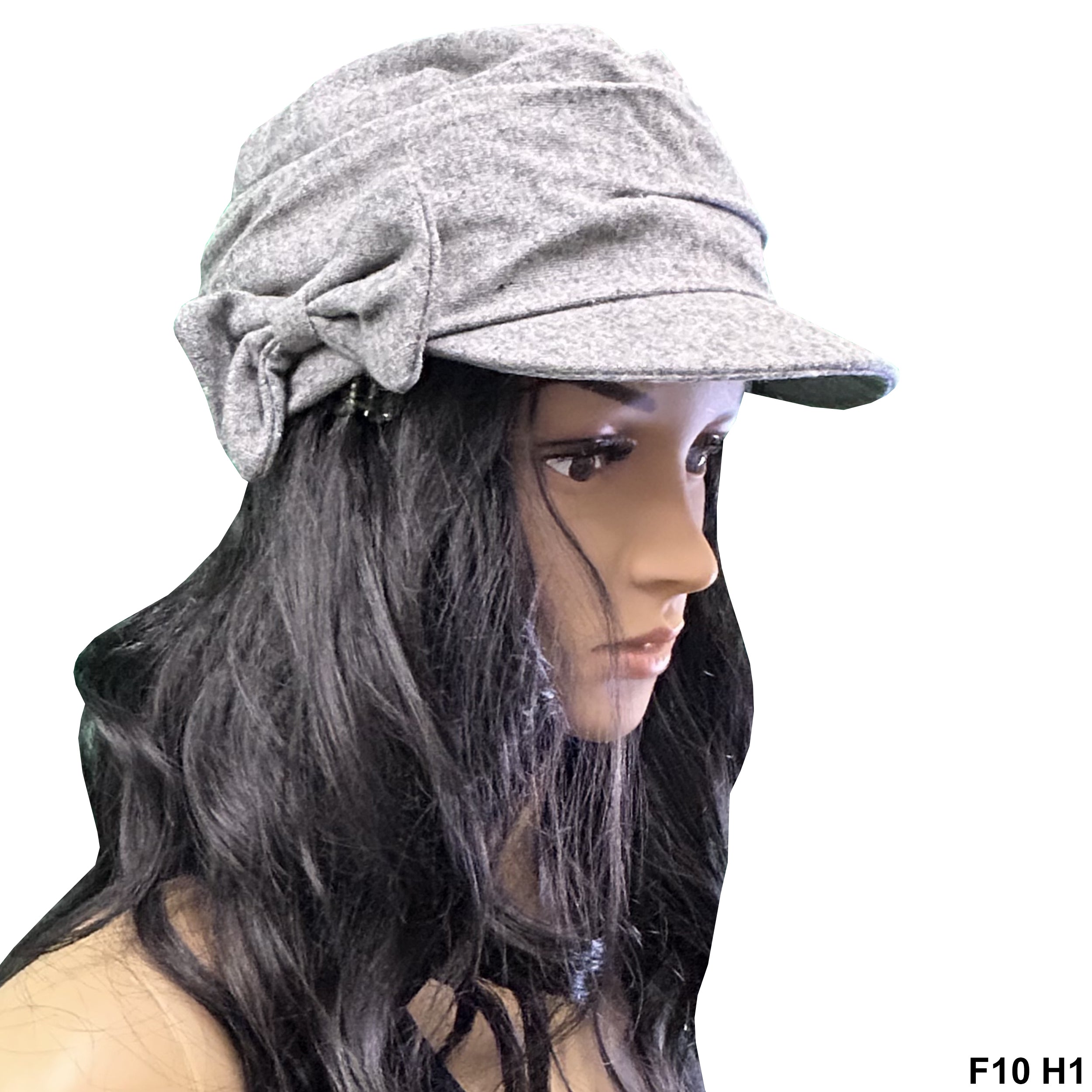 Women's Bow Knot Fabric Newsboy Hat F10H1