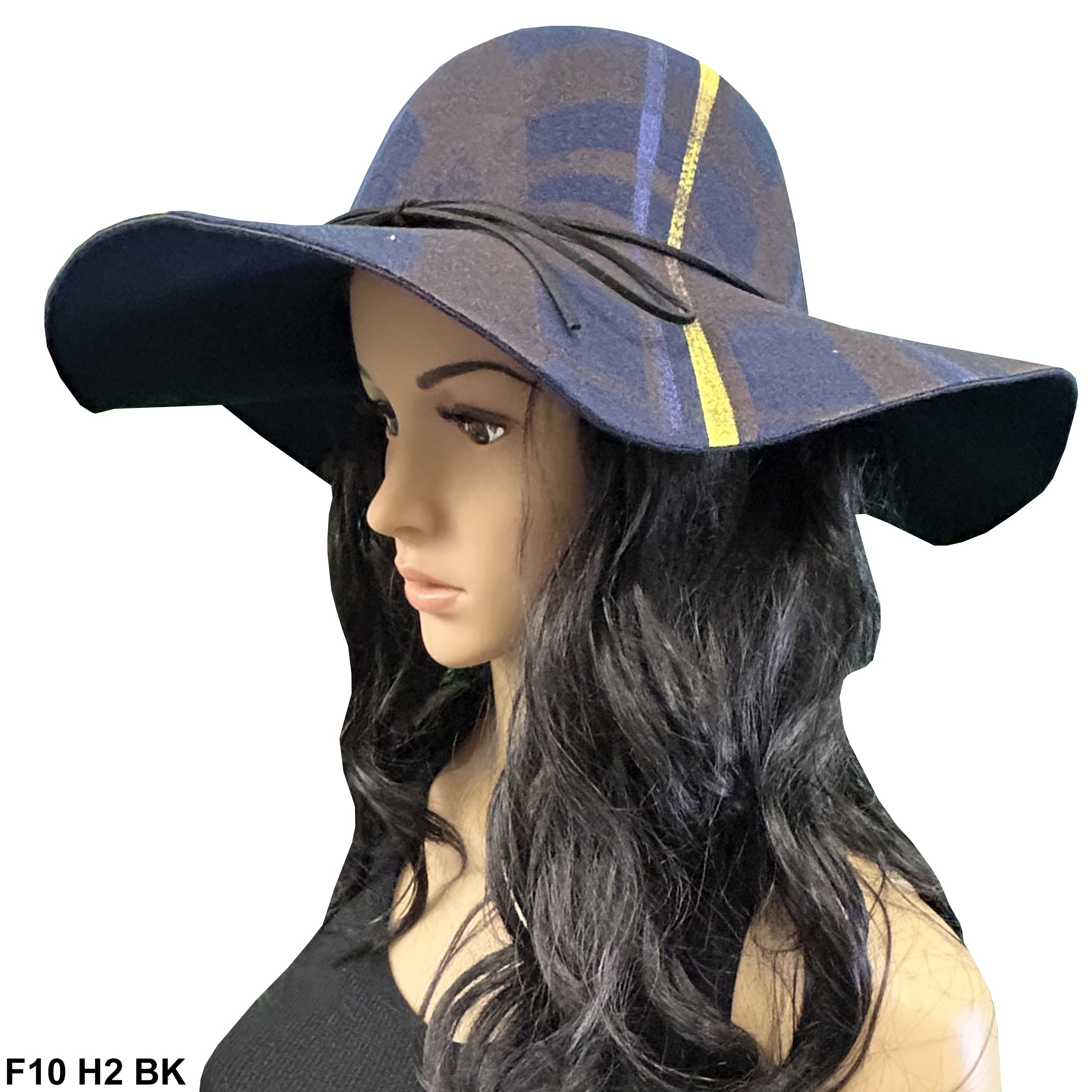 Women's Felt Wide Brim Sun Hat F10H2 BK