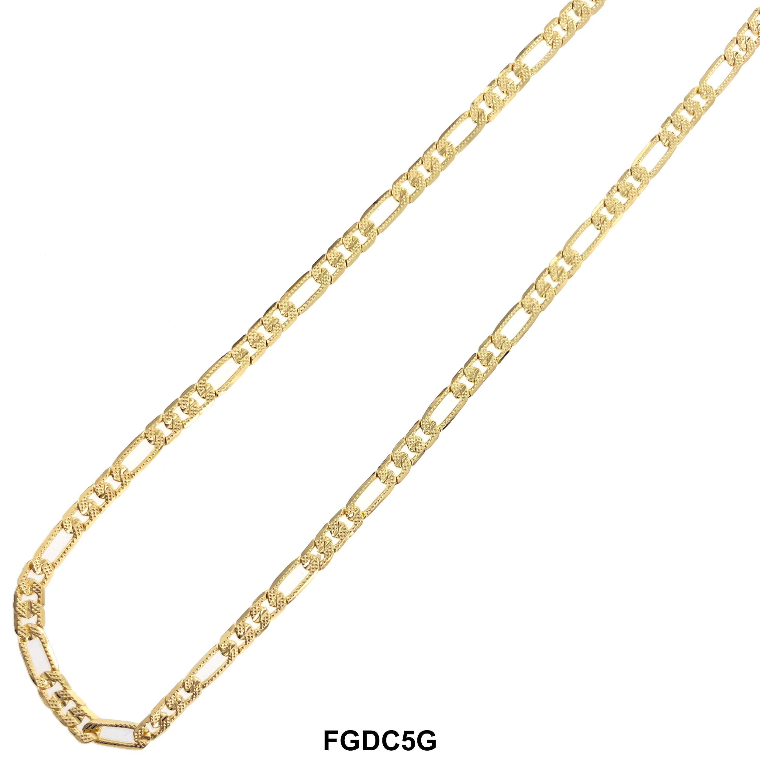 5 MM Diamond Cut Figaro Chain FGDC5G