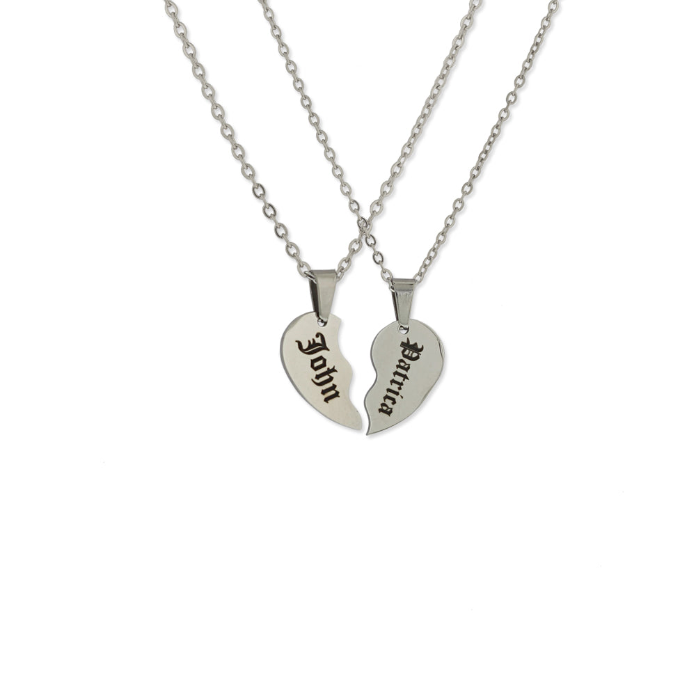 Engraved Half Heart Necklace KCL 1