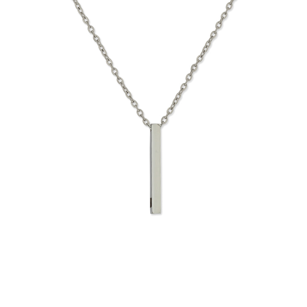 Engraved 3d Vertical Bar Necklace KCL 14