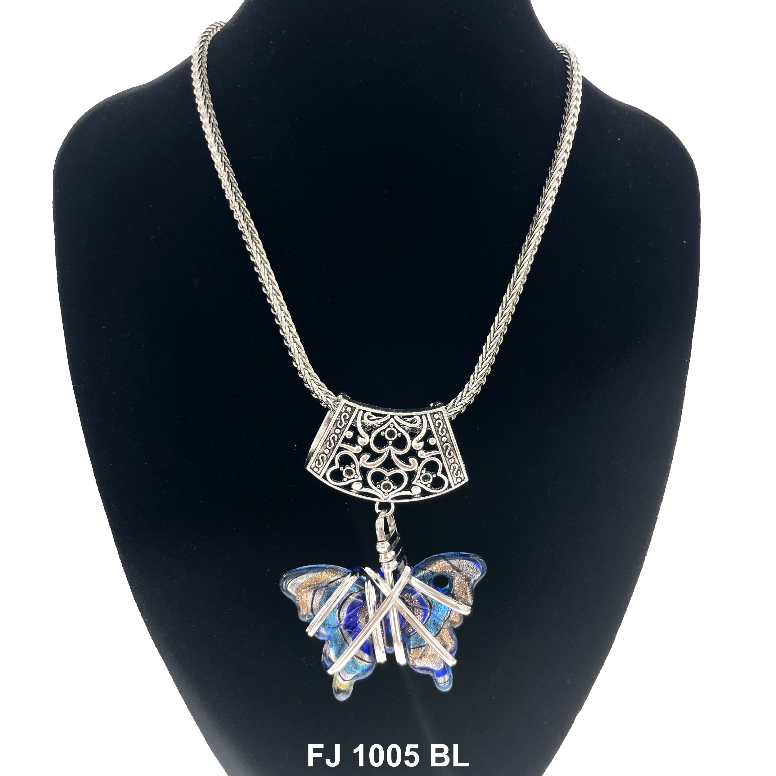 Fashion Necklace Butterfly FJ 1005 BL