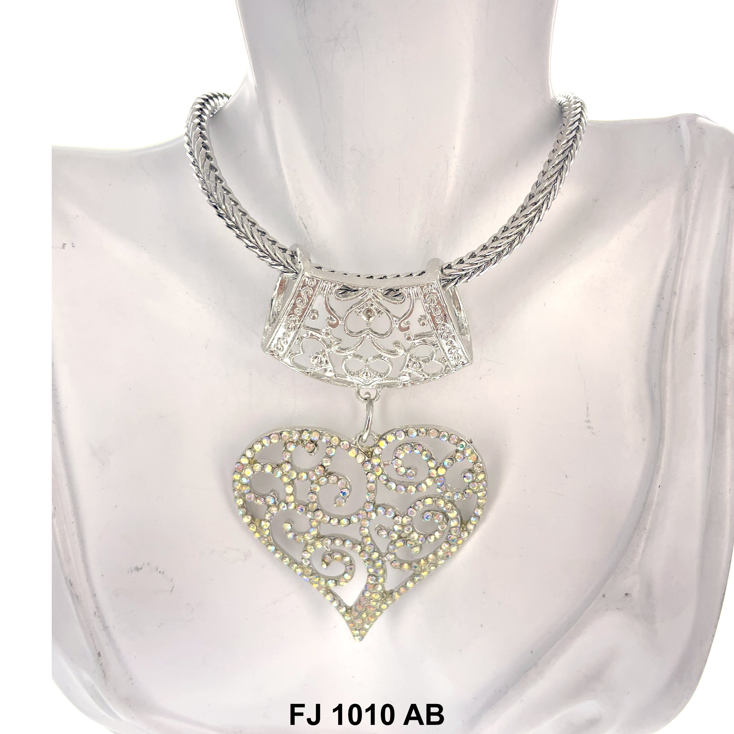 Fashion Necklace Heart FJ 1010 AB