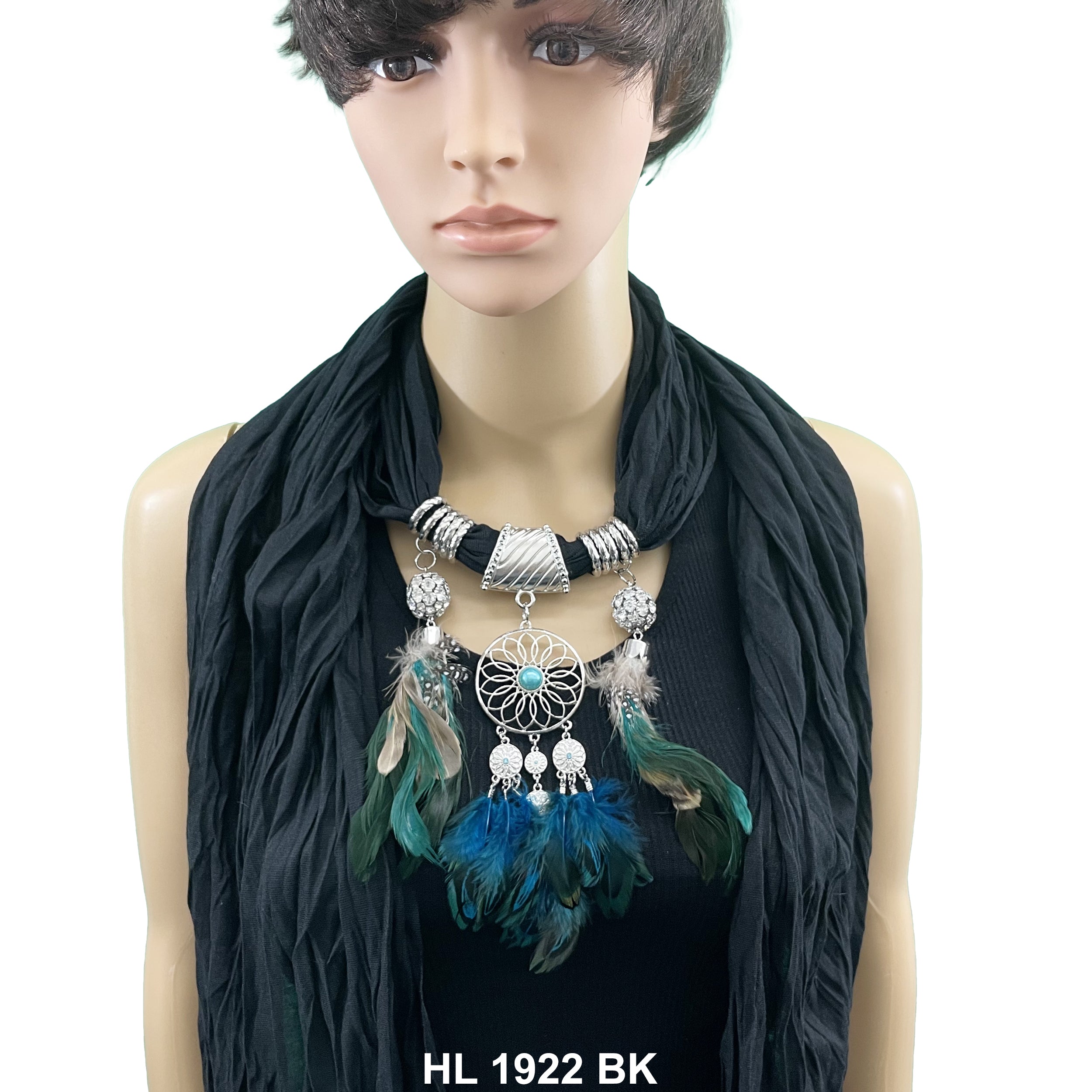 Charm Necklace Scarf HL 1922 BK