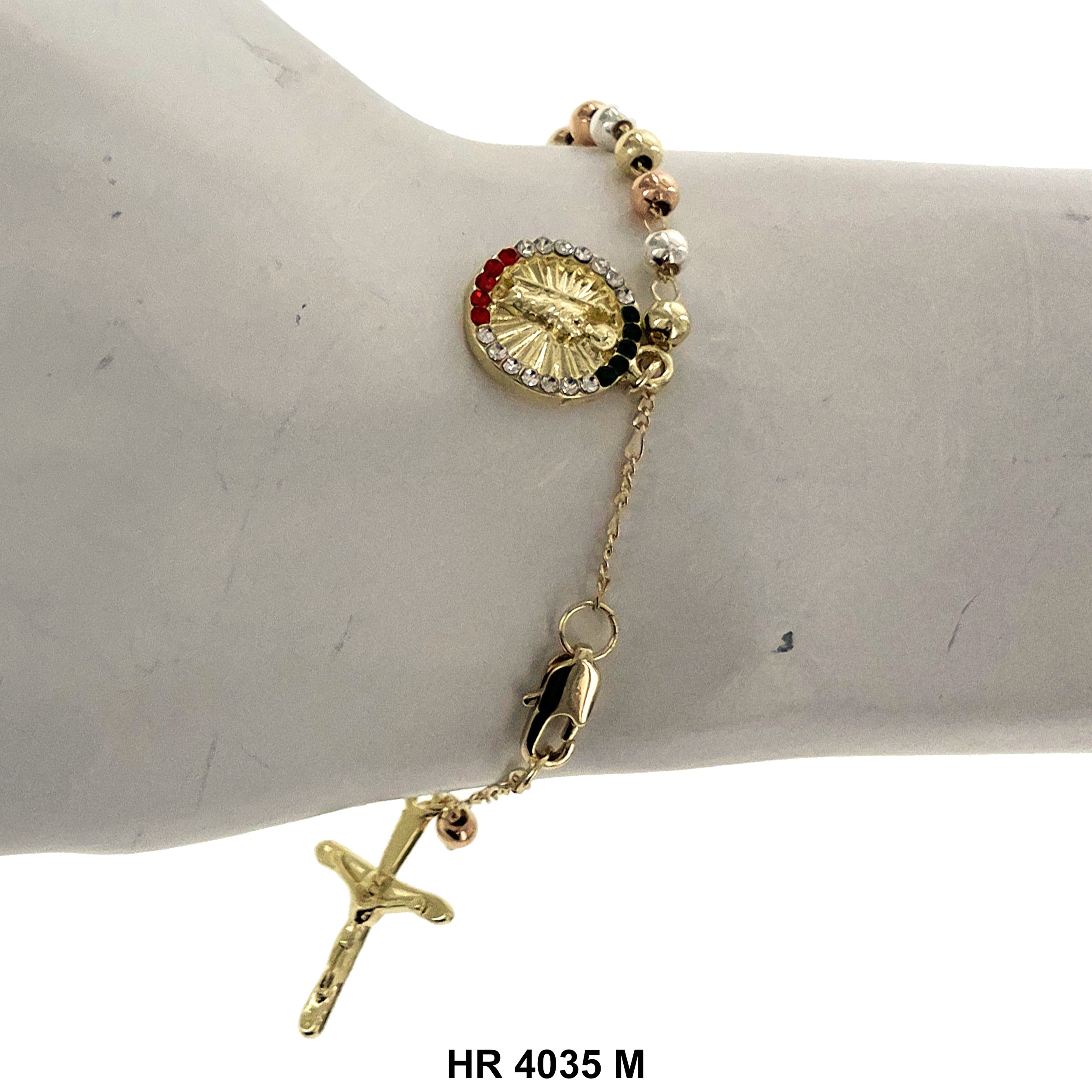 4 MM San Judas Glossy Beads Hand Rosary HR 4035 M