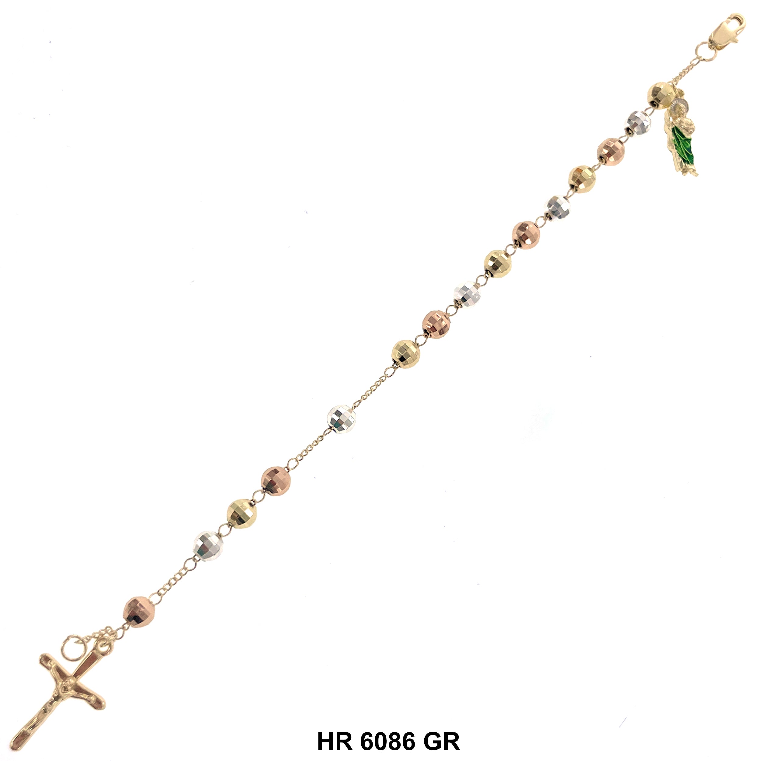 6 MM Hand Rosary San Judas HR 6086 GR