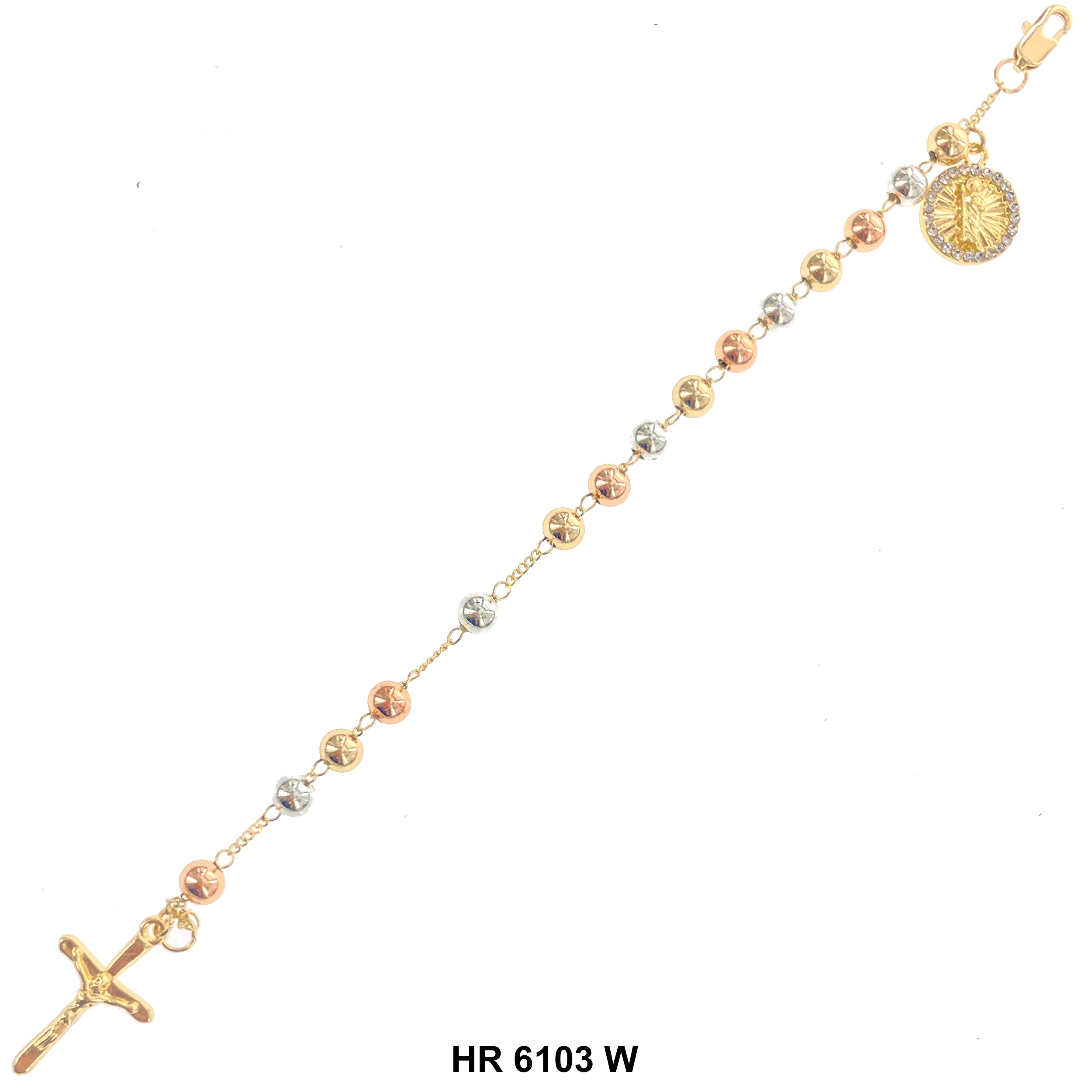6 MM Hand Rosary San Judas HR 6103 W