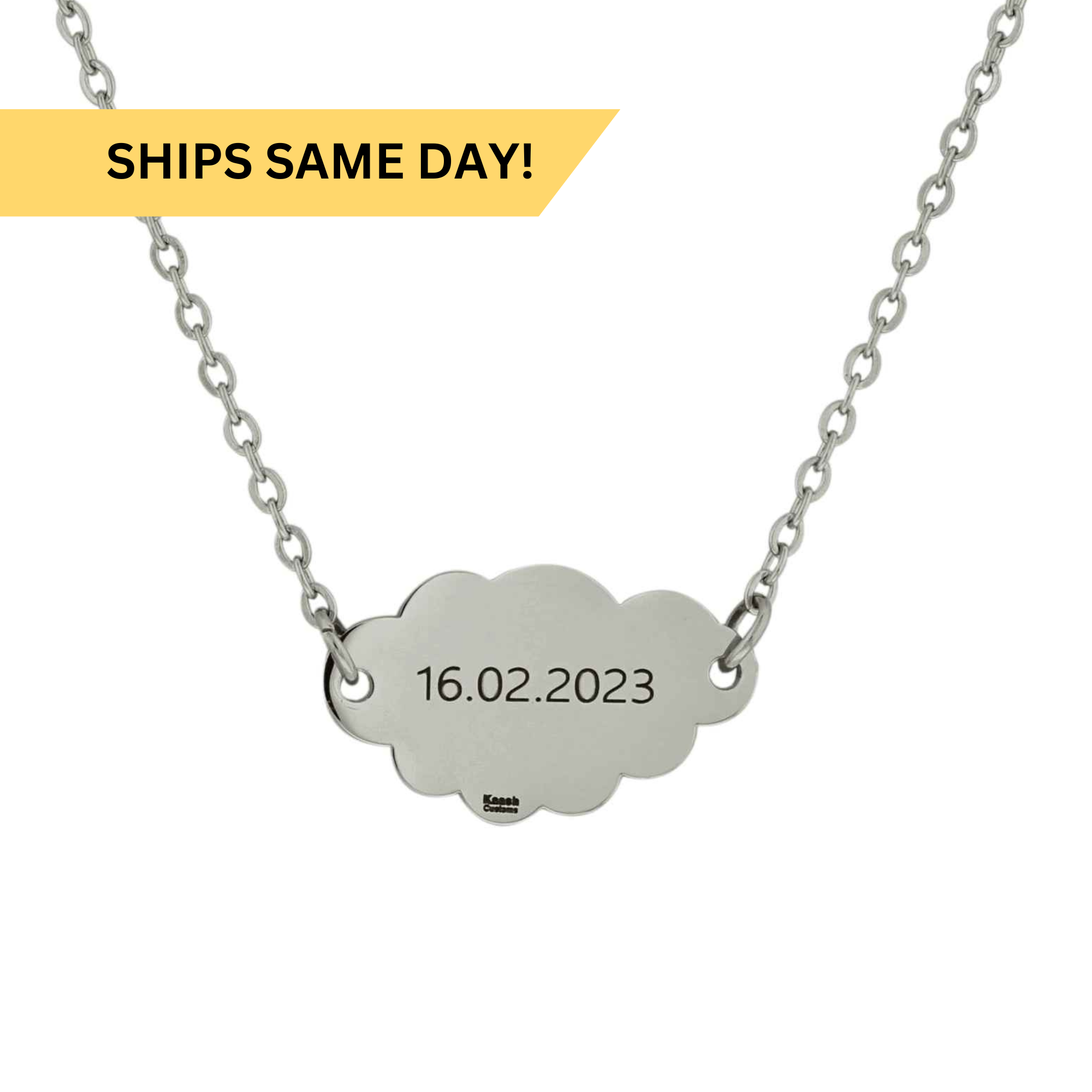 Engravable Cloud Name Necklace KCL 15