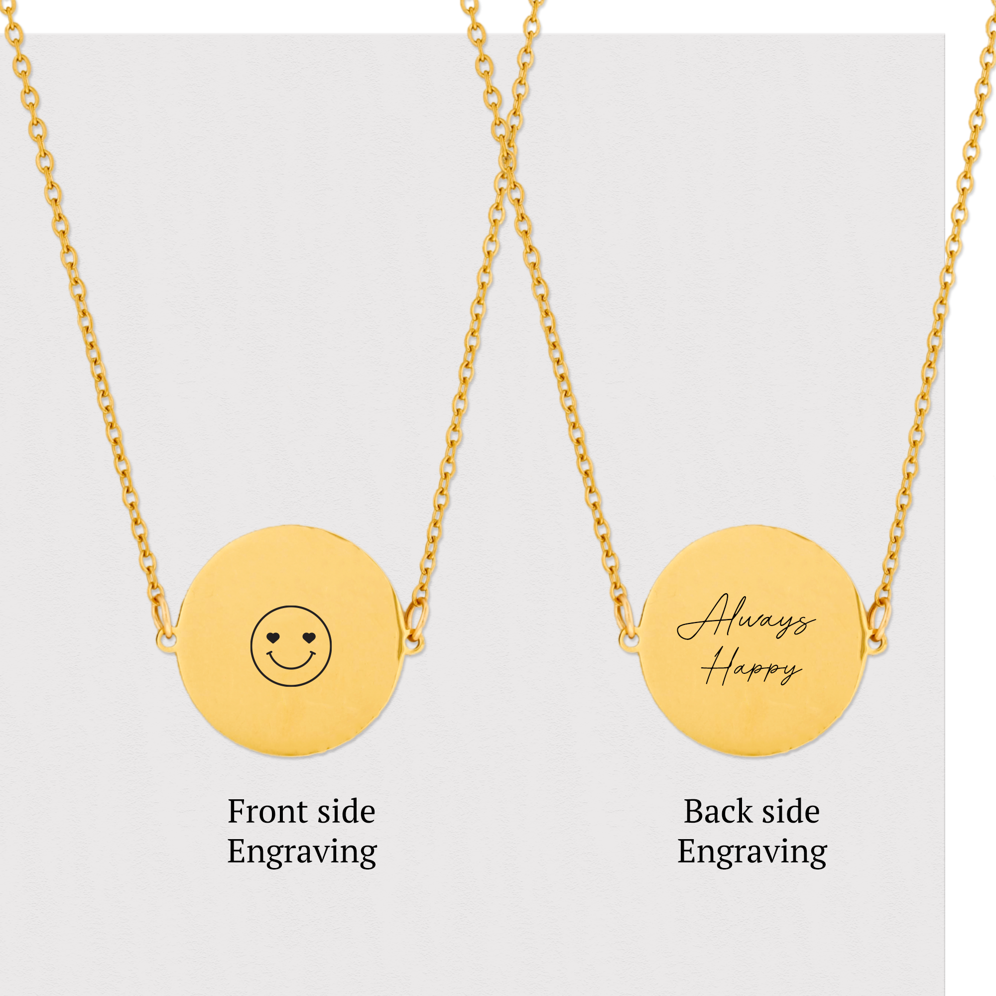 Engraved Coin Necklace for Her KCL 16