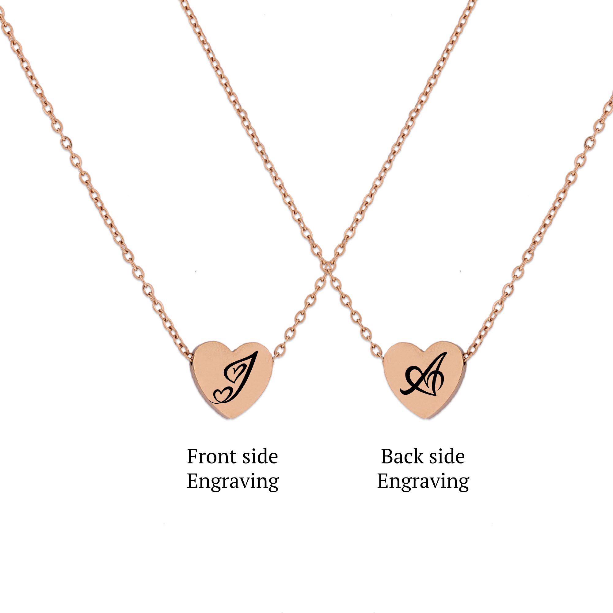 Engrave Heart Style Letter Necklace KCL 7 B