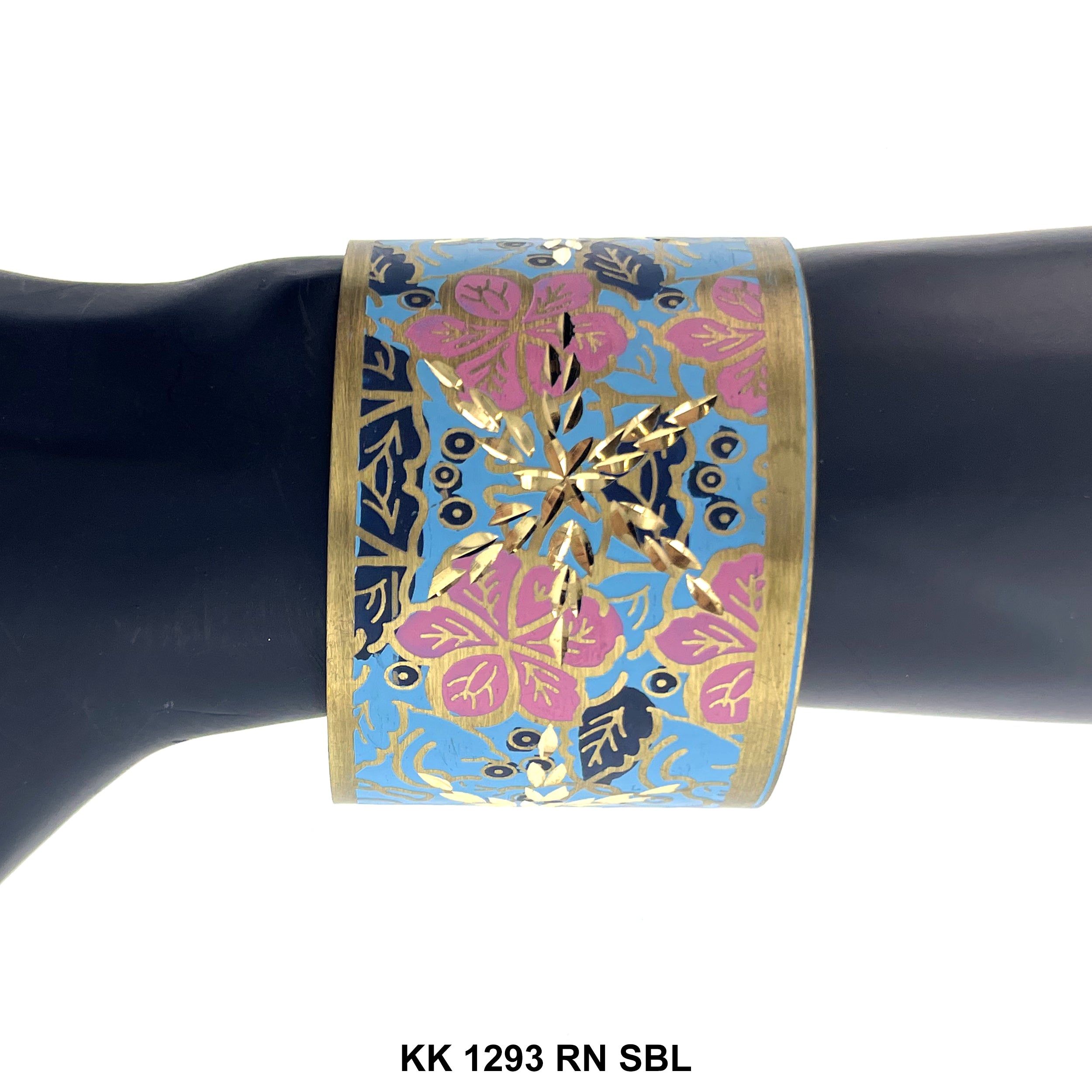 Hand Engraved Cuff Bangle Bracelet KK 1293 RN SBL