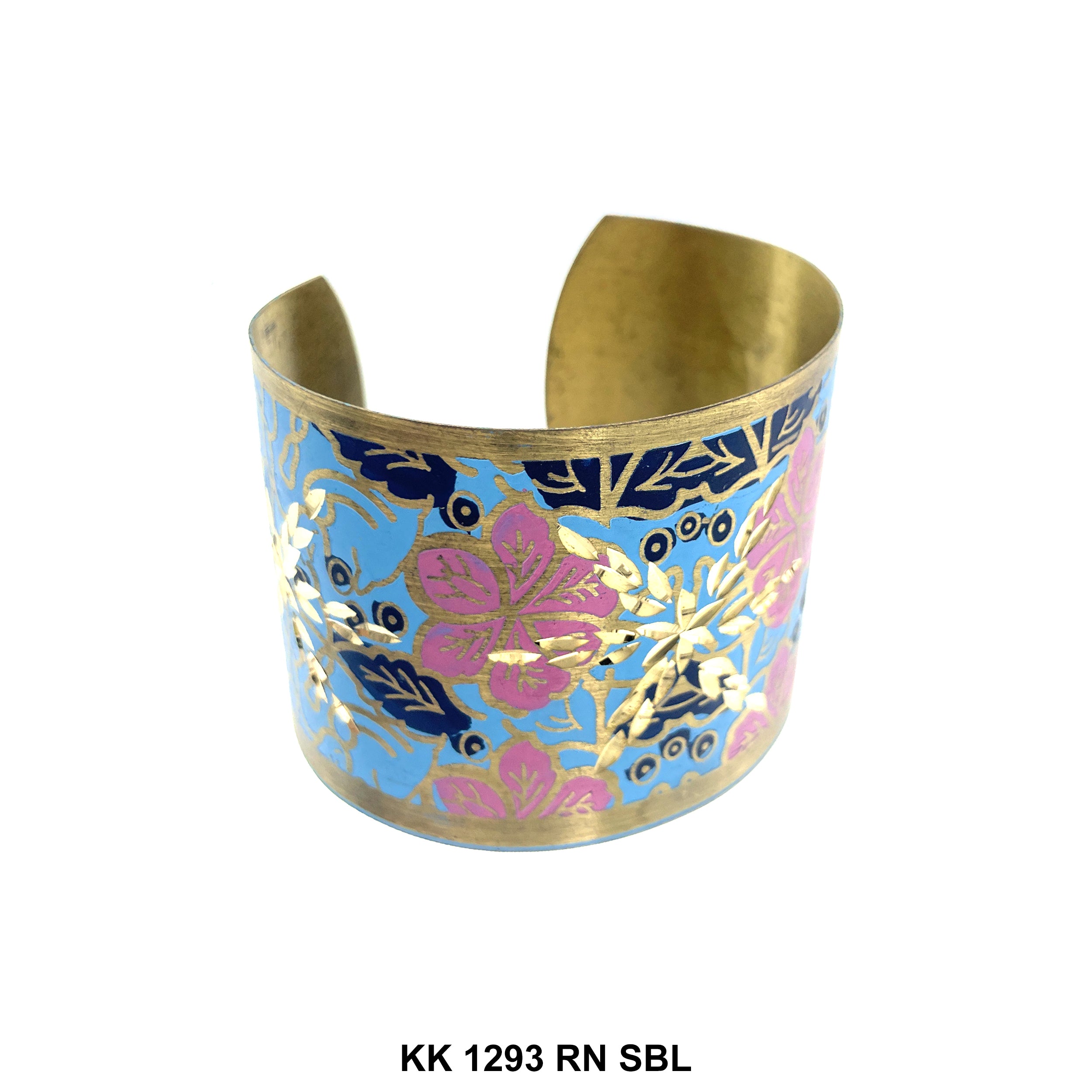 Hand Engraved Cuff Bangle Bracelet KK 1293 RN SBL