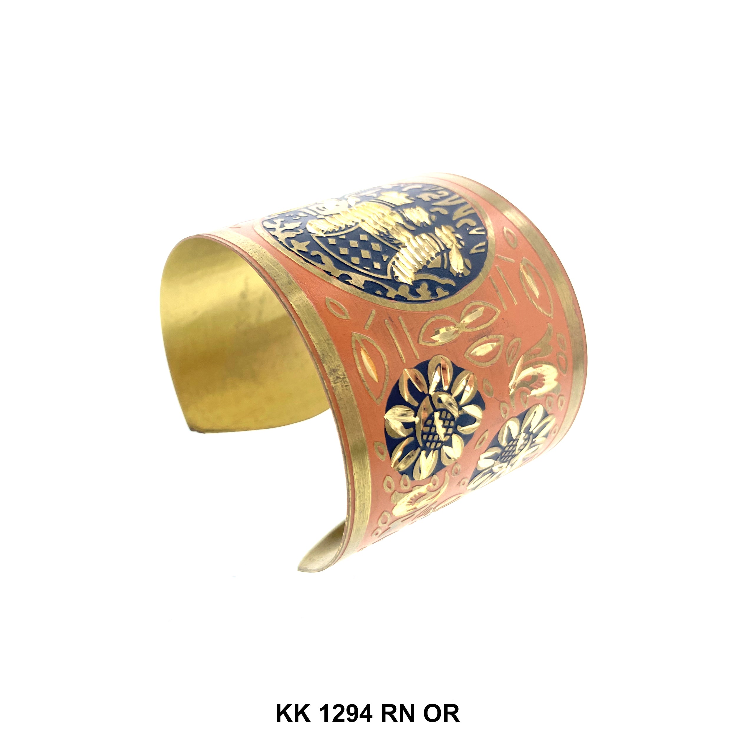 Hand Engraved Cuff Bangle Bracelet KK 1294 RN OR