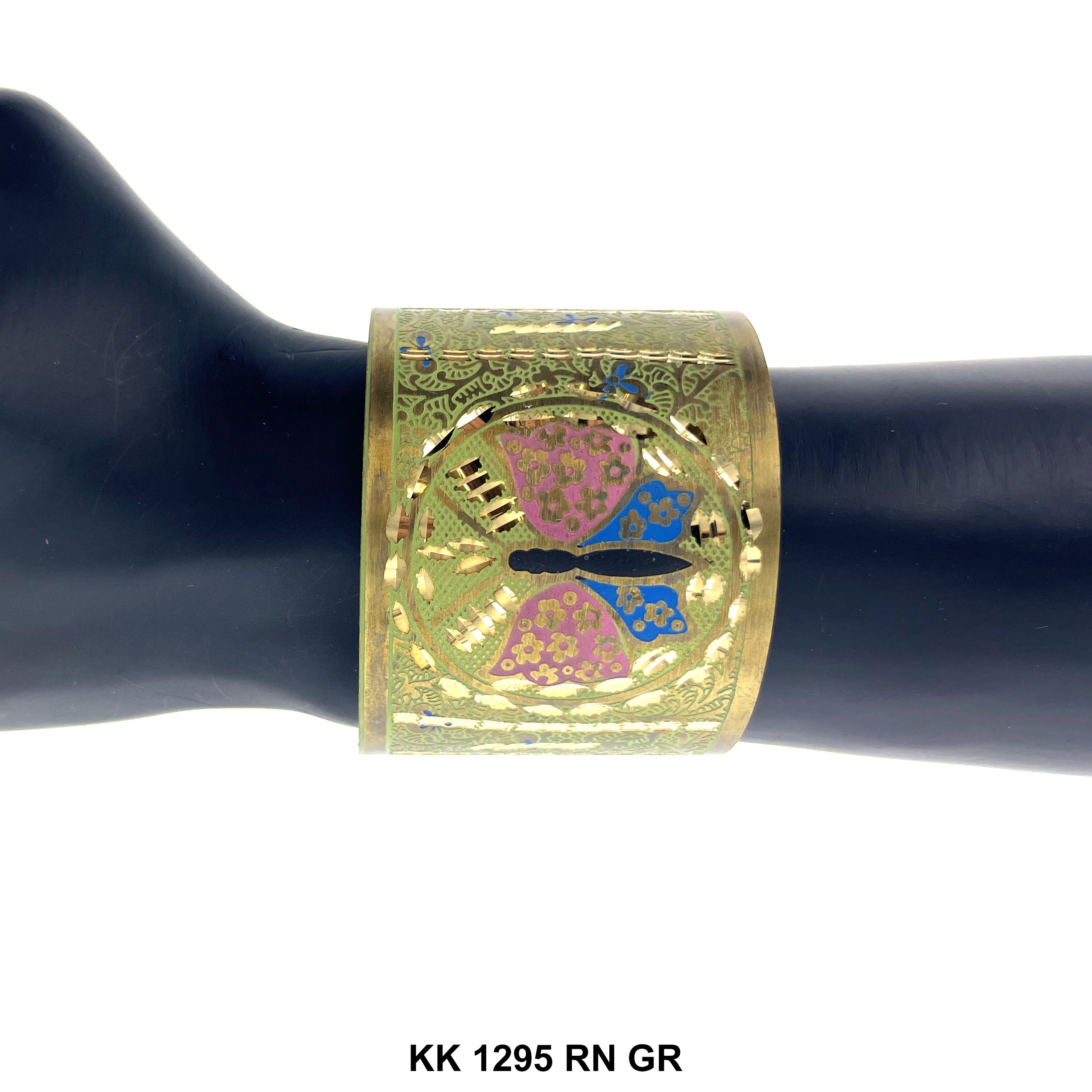 Hand Engraved Cuff Bangle Bracelet KK 1295 RN GR